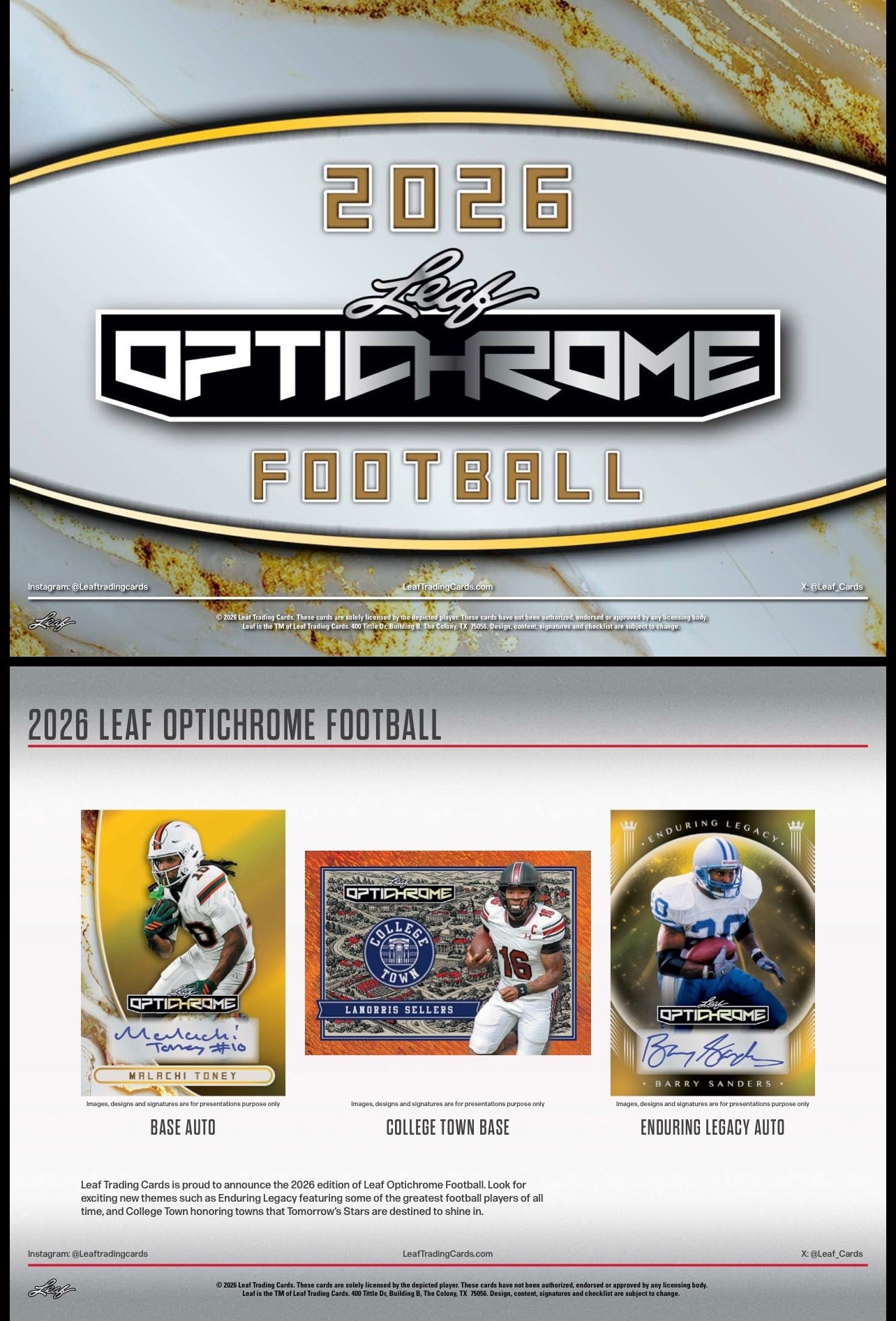 2026 Leaf Optichrome Football Hobby Box