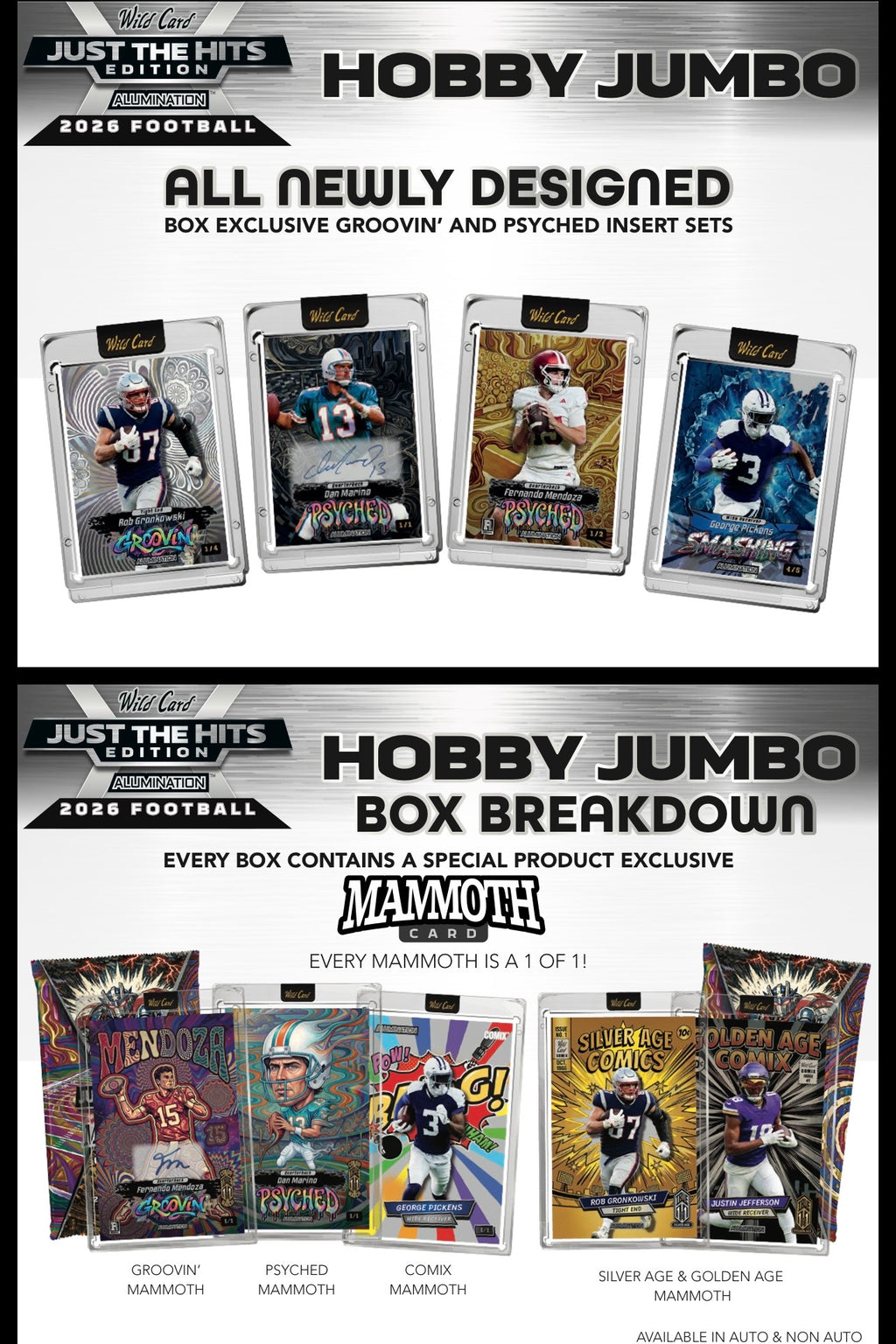 2026 Wild Card Alumination Just The Hits Football Hobby Jumbo Box