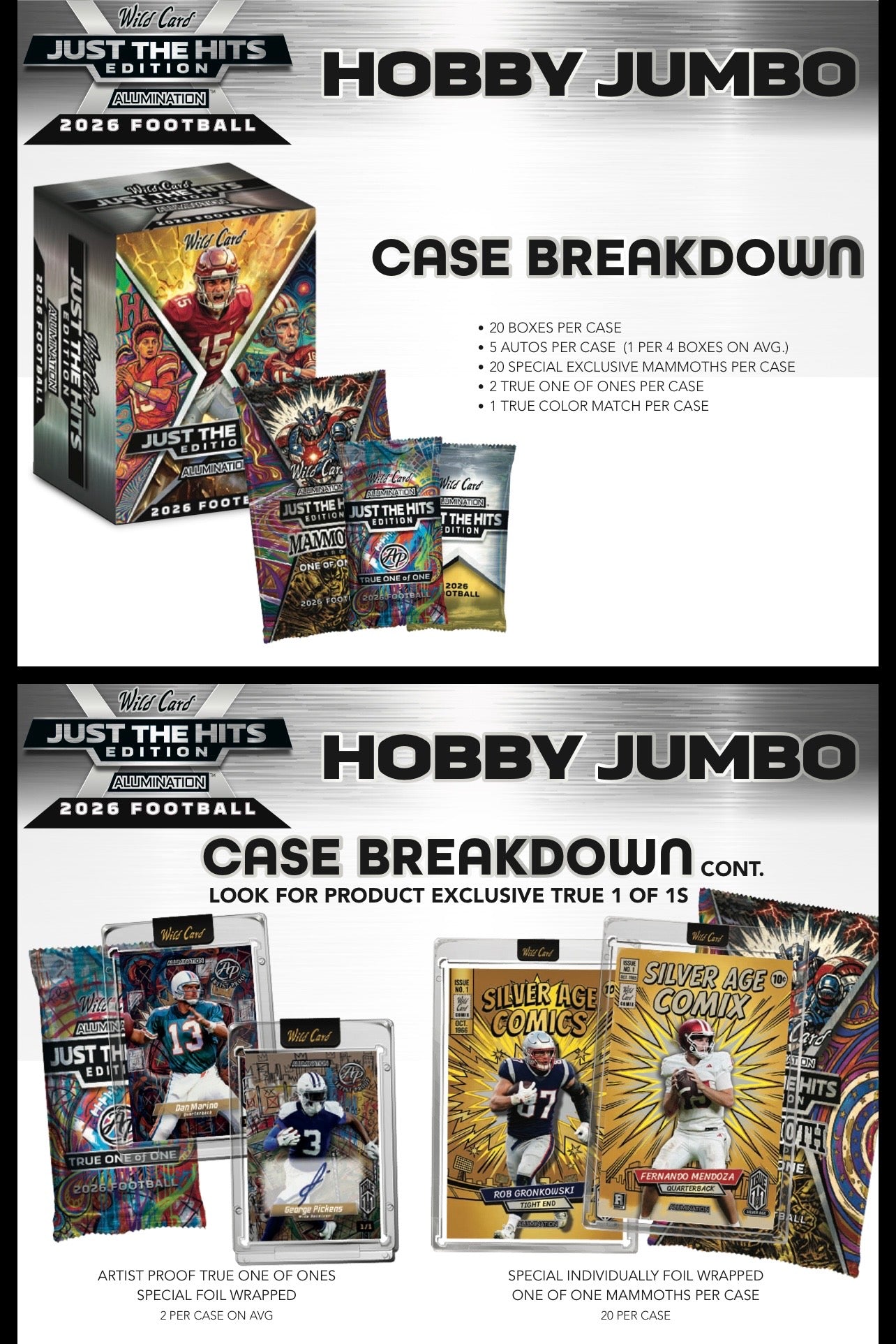 2026 Wild Card Alumination Just The Hits Football Hobby Jumbo Box