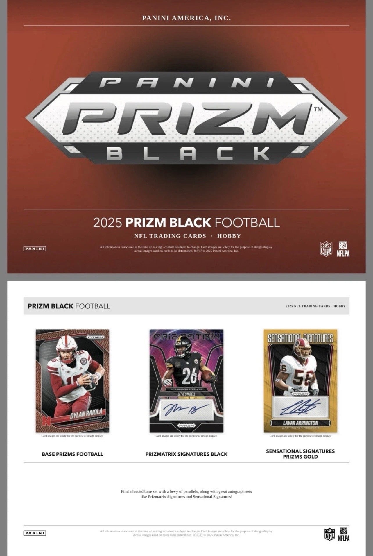 2025 Panini Prizm Black Football Hobby Box