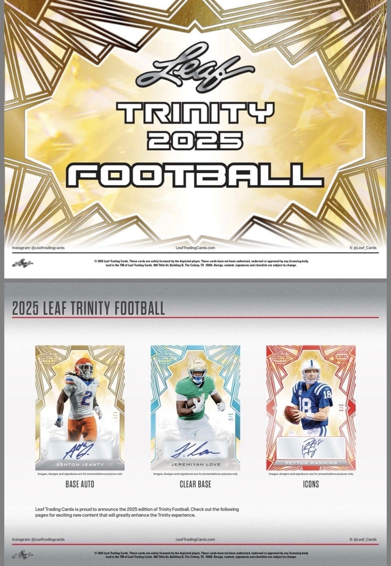 2025 Leaf Trinity Football Jumbo Box