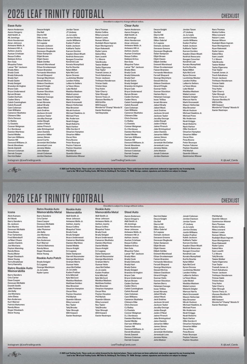 2025 Leaf Trinity Football Hobby box