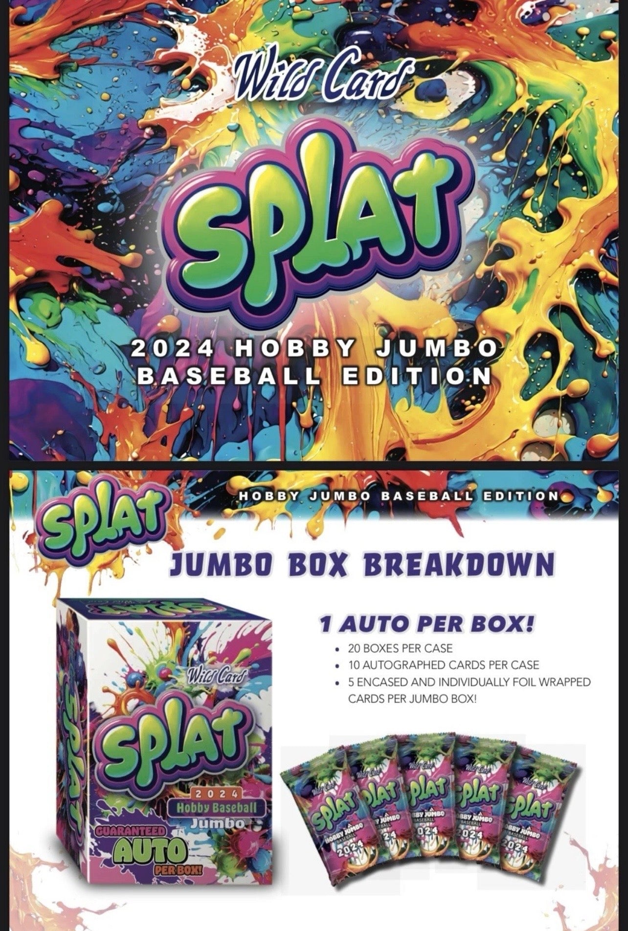 2024 Wild Card Splat Baseball Jumbo Card Box