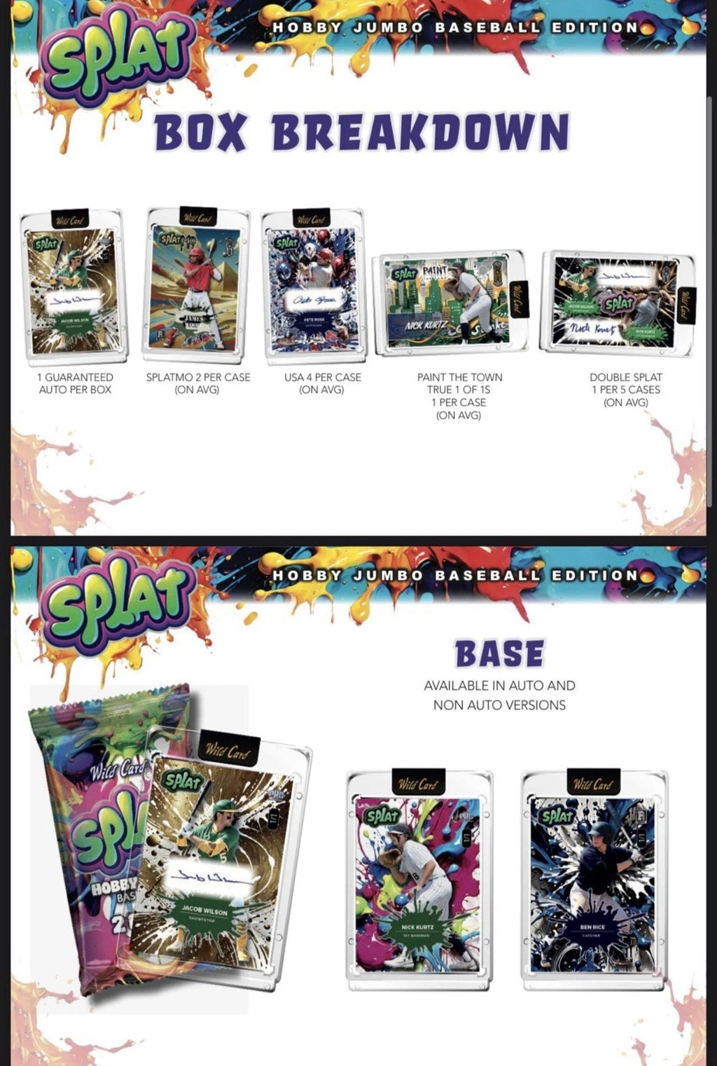 2024 Wild Card Splat Baseball Jumbo Card Box