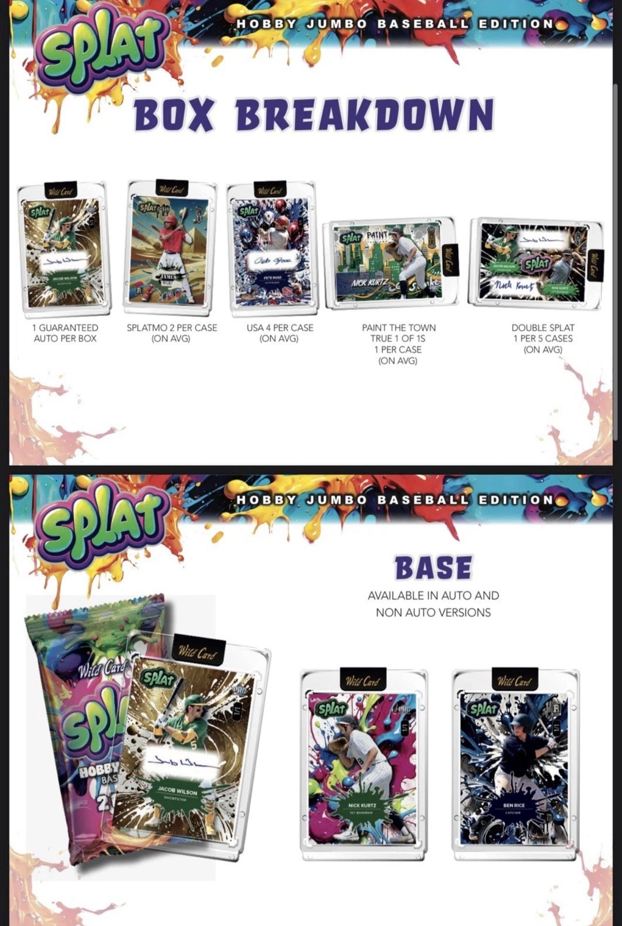 2024 Wild Card Splat Baseball Jumbo Card Box
