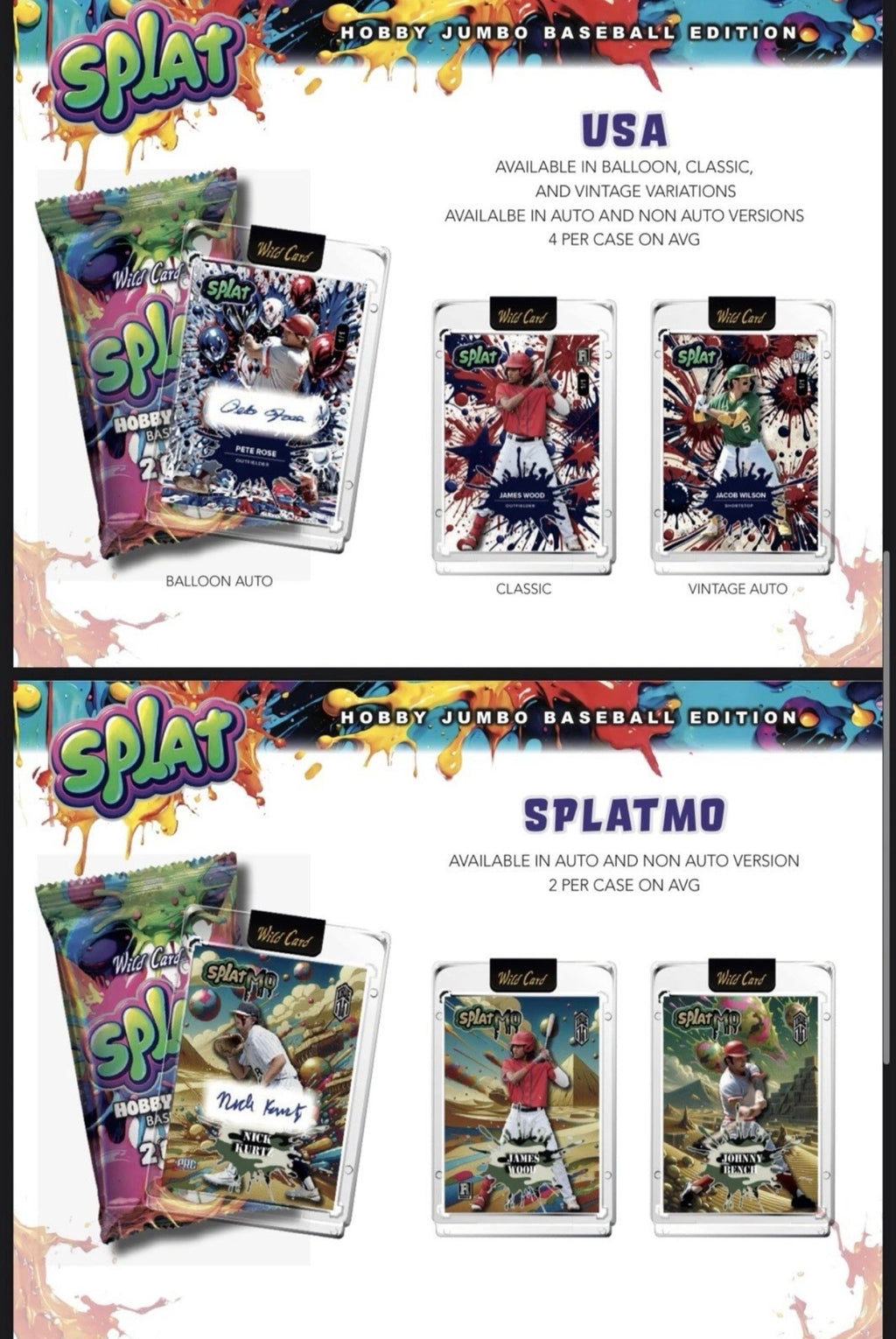 2024 Wild Card Splat Baseball Jumbo Card Box