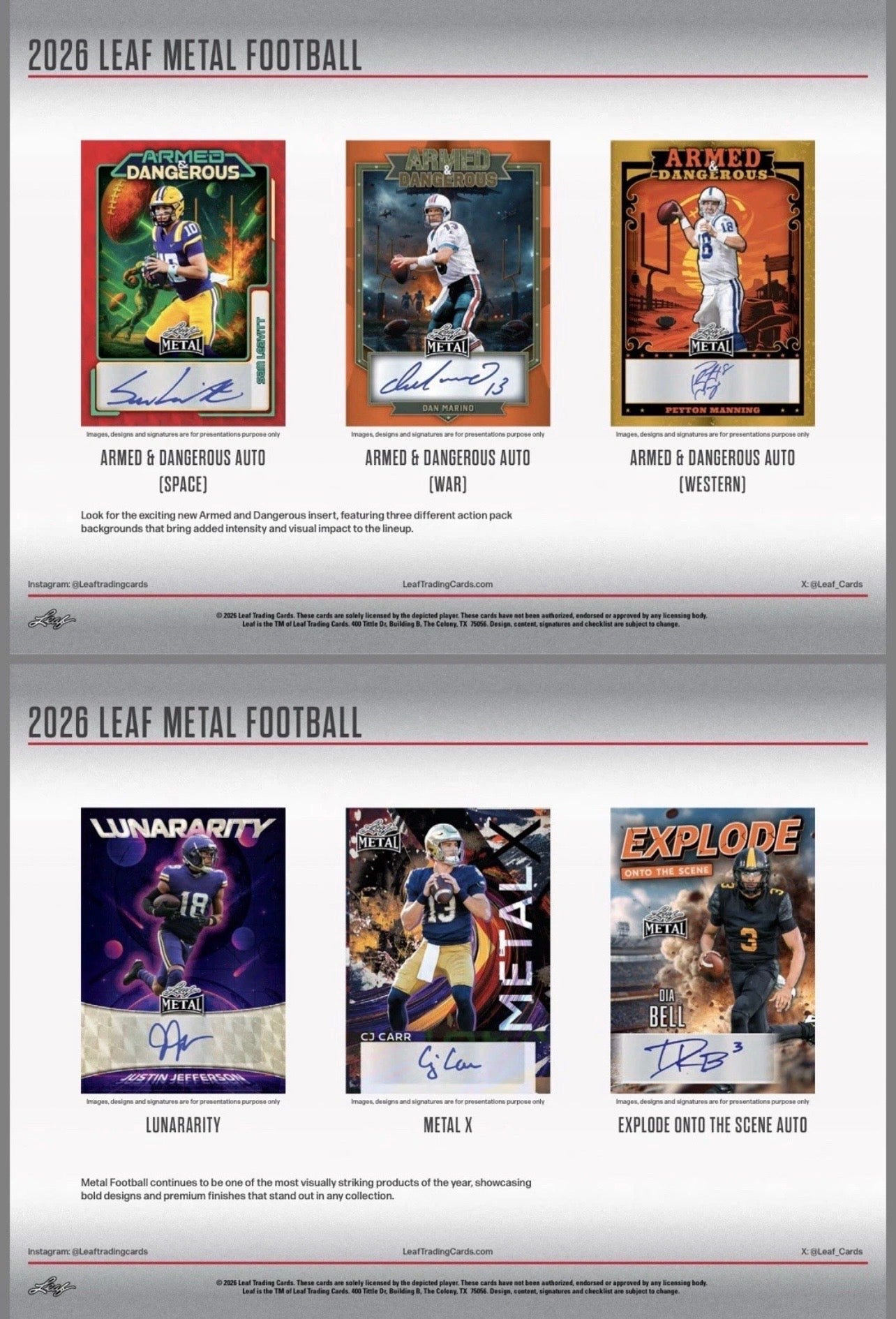 2026 Leaf Metal Football Hobby Card Box