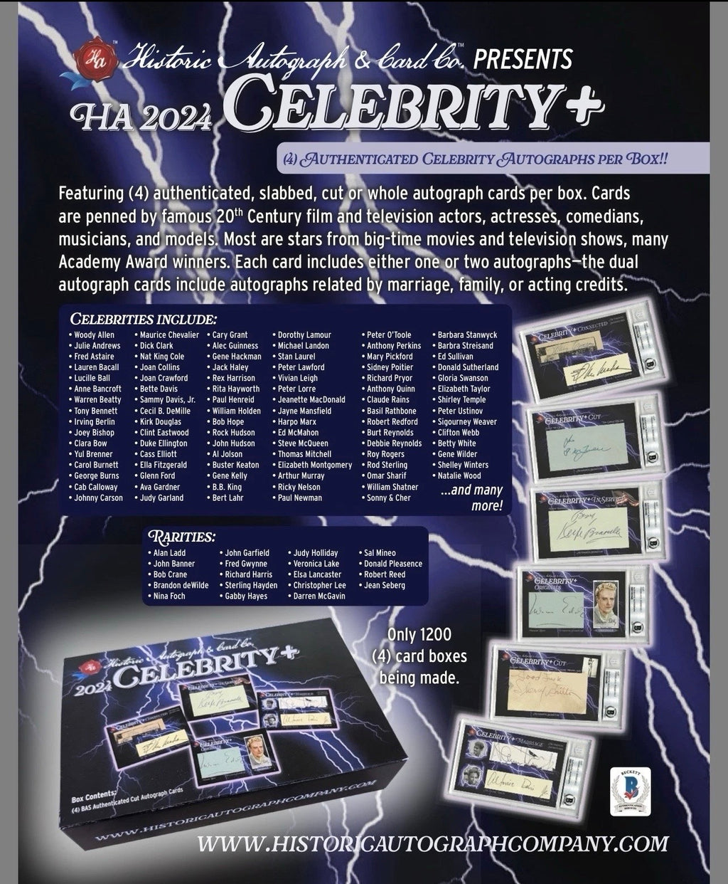 2024 Historic Autographs Celebrity+ Trading Card Hobby Box
