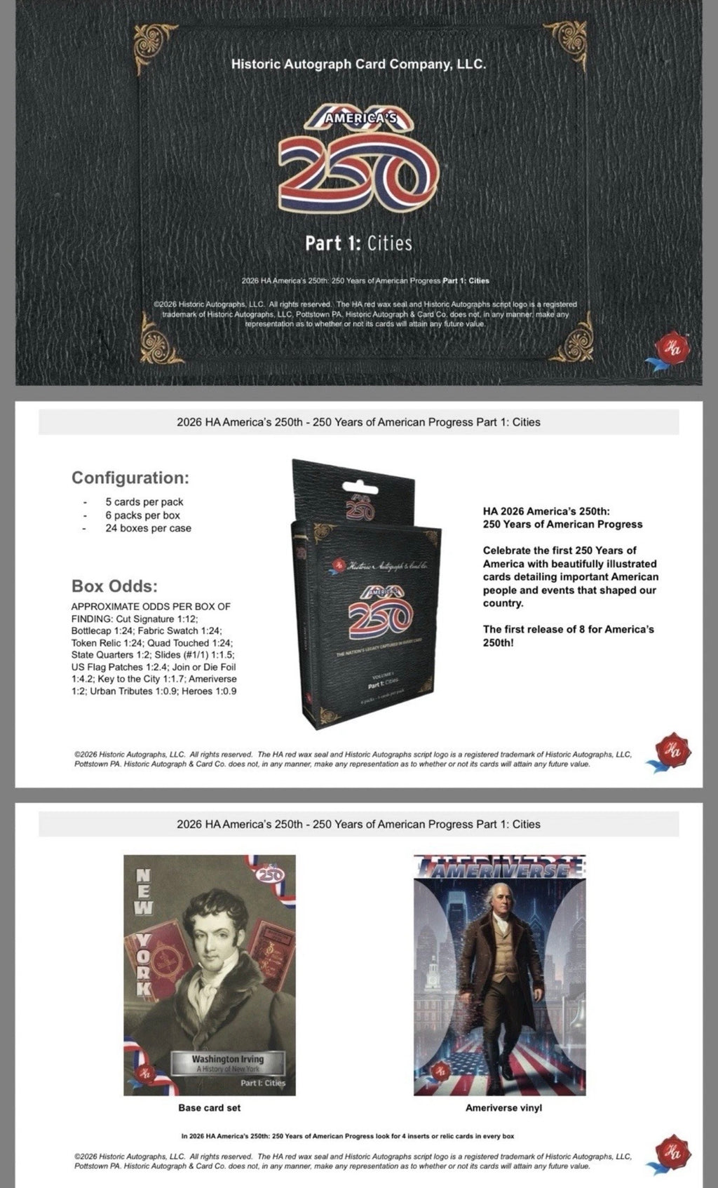 2026 Historic Autographs America's 250th Part 1 - Box