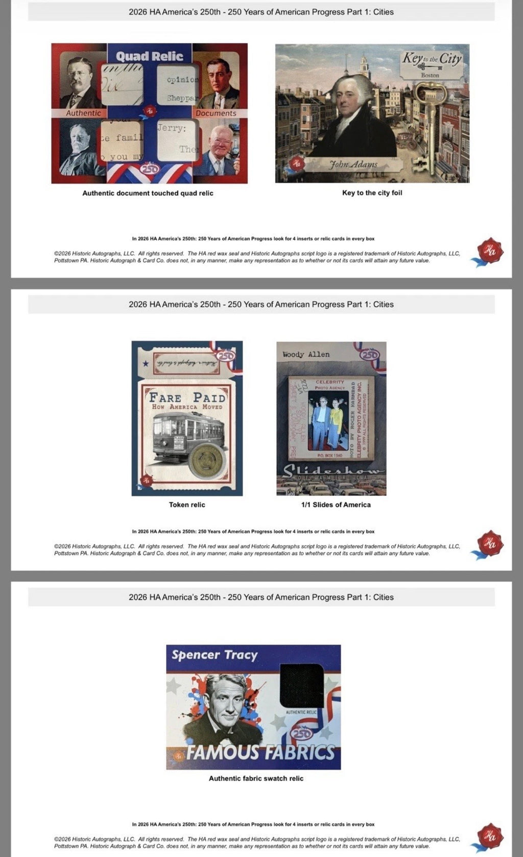 2026 Historic Autographs America's 250th Part 1 - Box