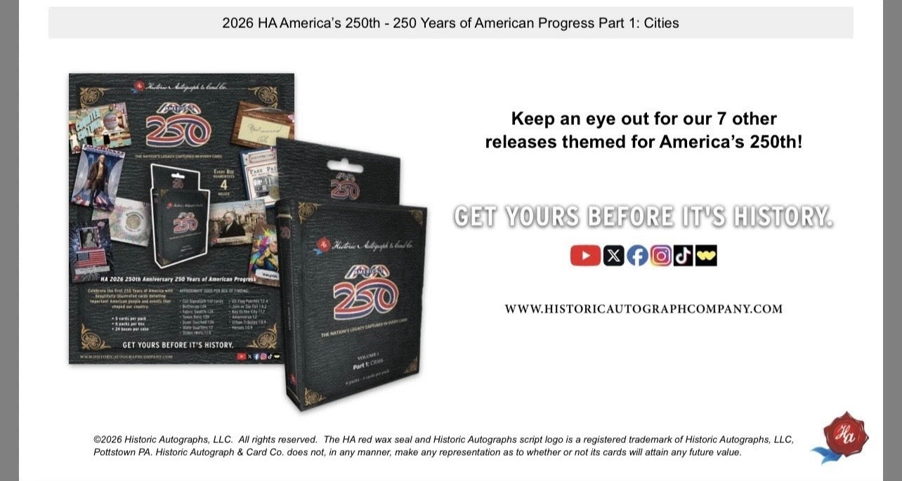 2026 Historic Autographs America's 250th Part 1 - Box