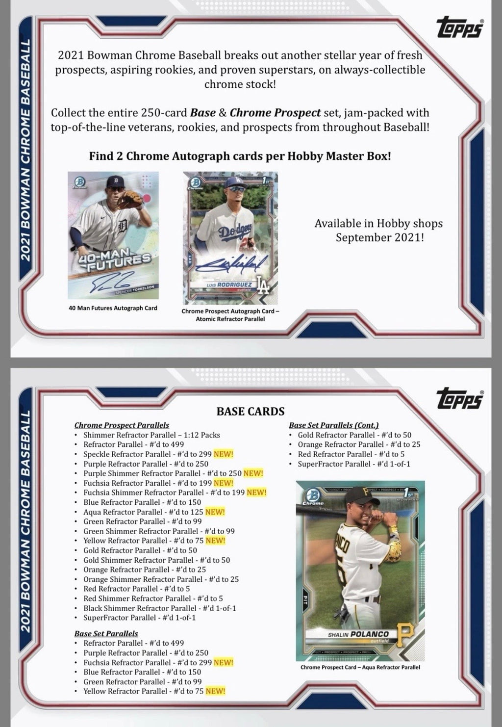2021 Bowman Chrome Baseball Hobby Card Box