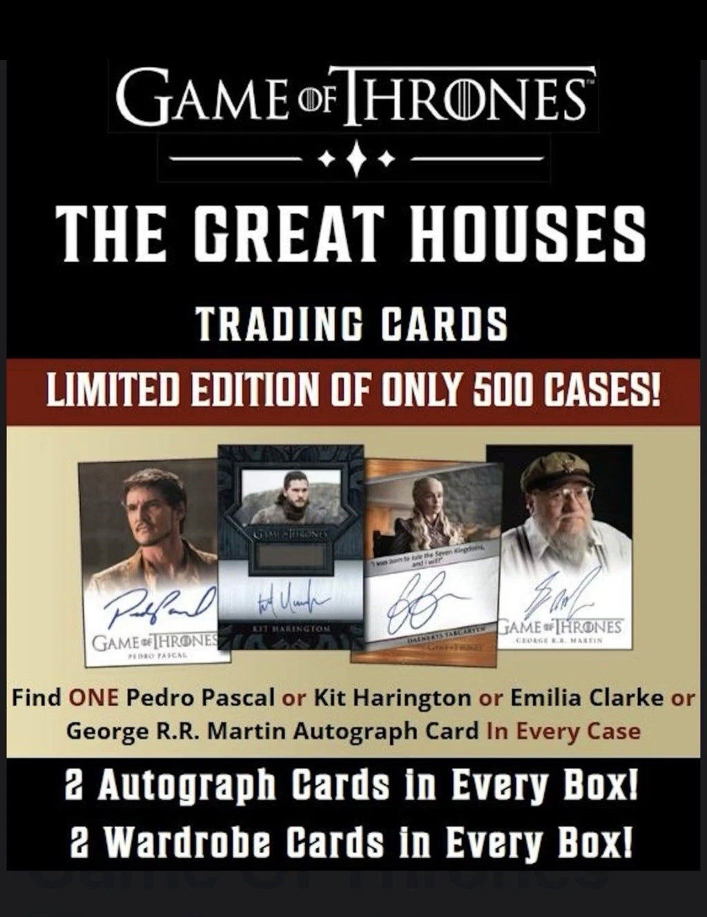 Rittenhouse Game of Thrones The Great Houses Trading Cards Box