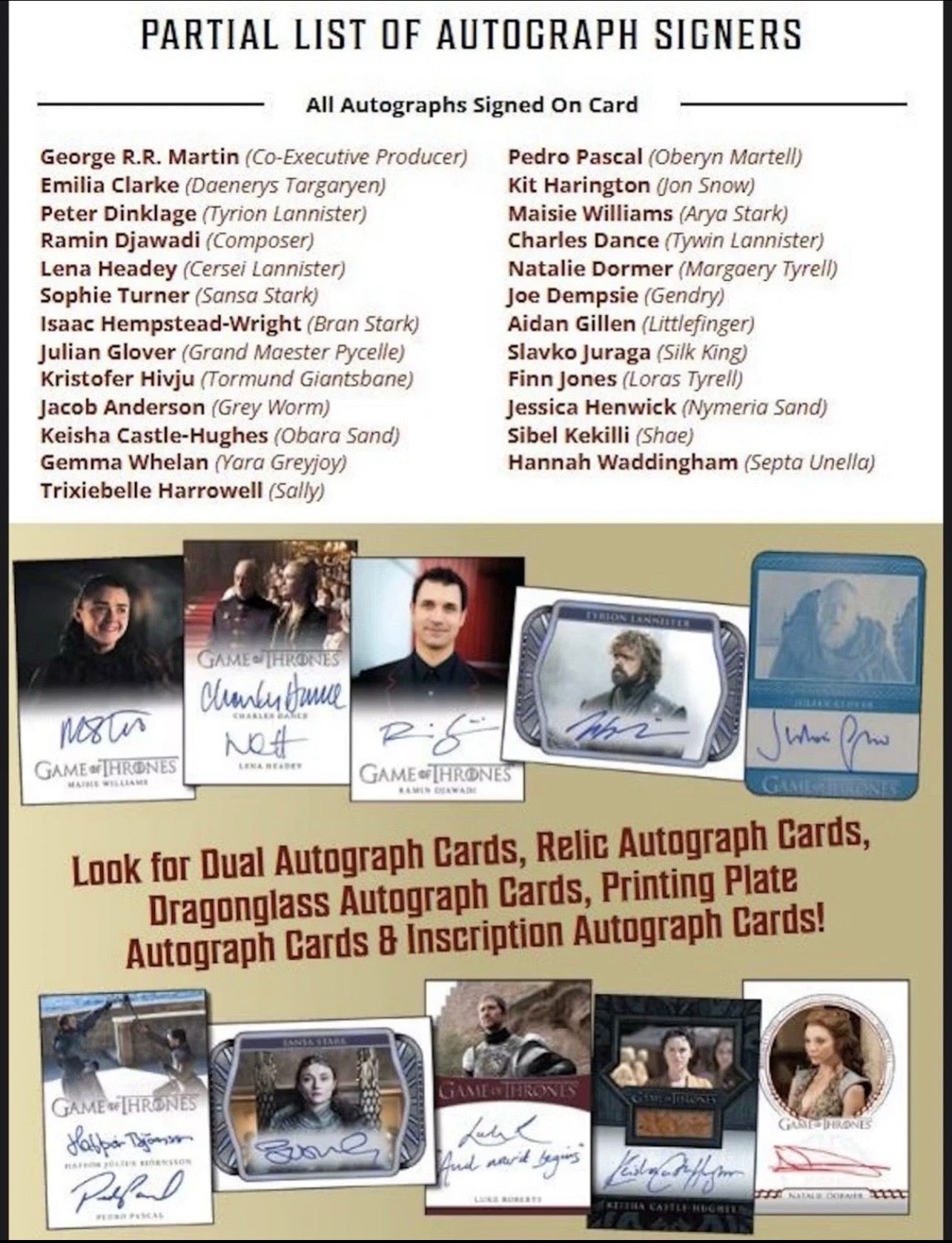 Rittenhouse Game of Thrones The Great Houses Trading Cards Box