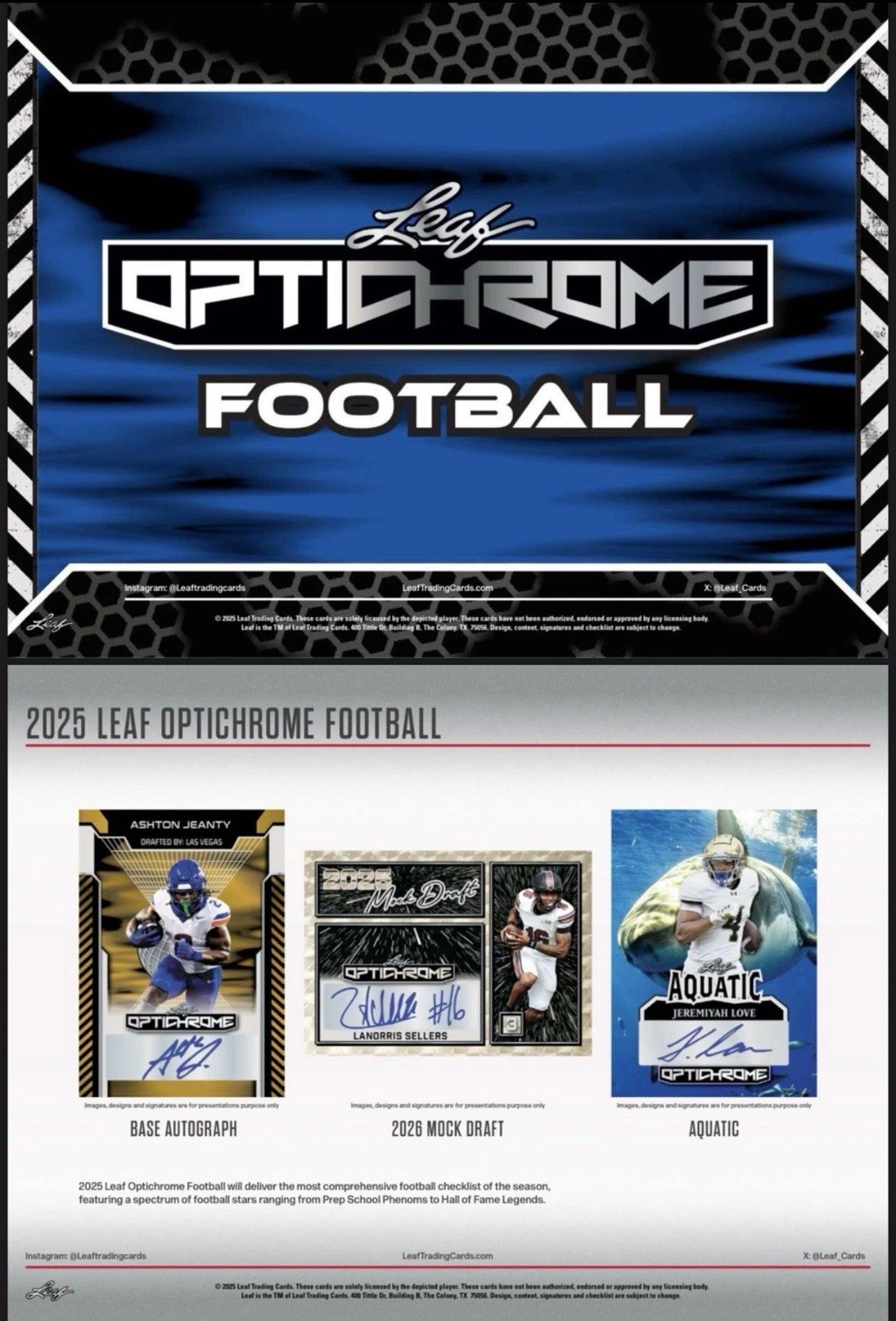 2025 Leaf Optichrome Football Jumbo Box