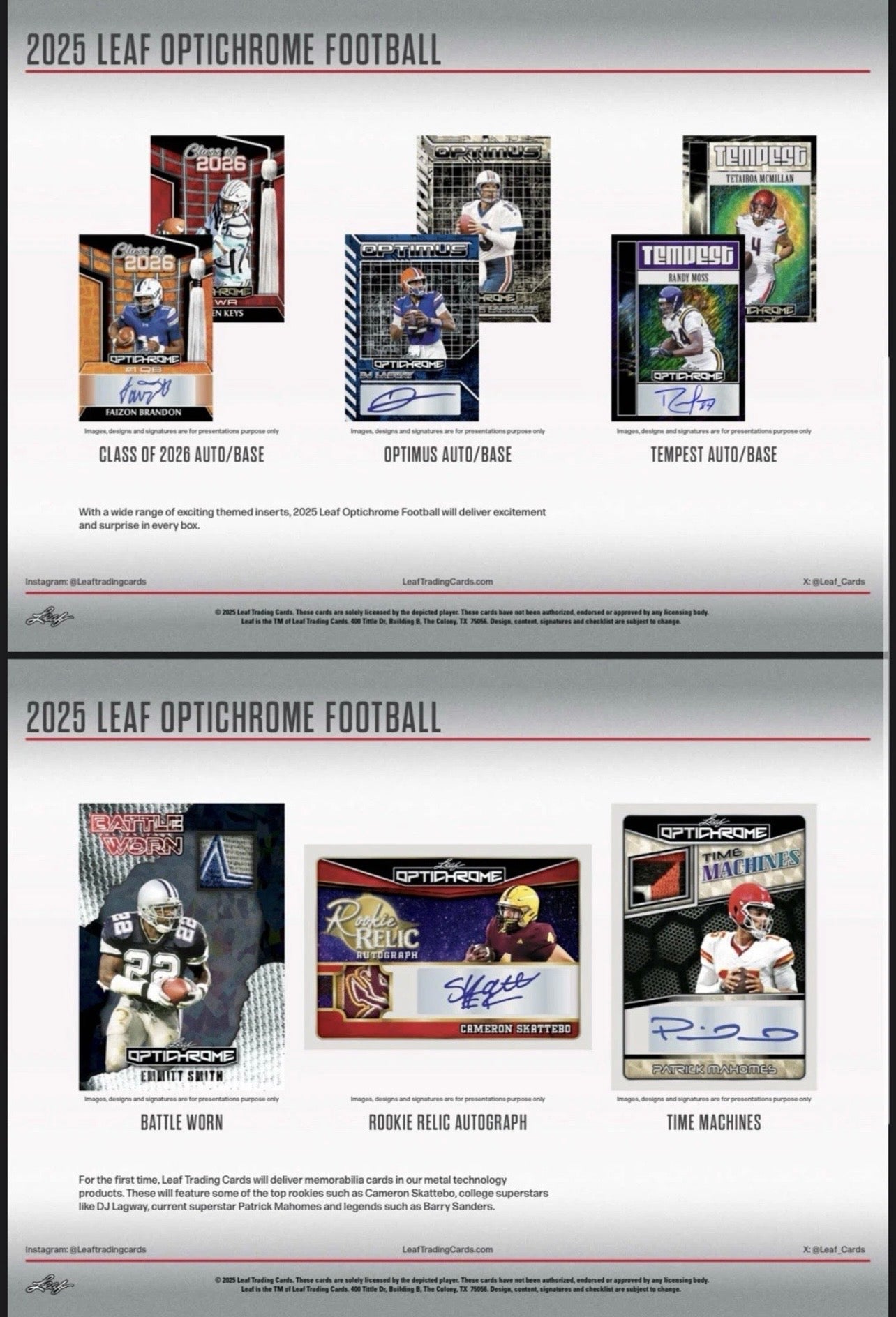 2025 Leaf Optichrome Football Jumbo Box