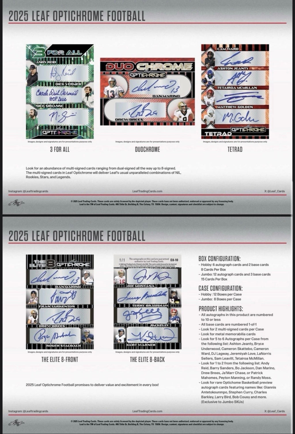 2025 Leaf Optichrome Football Jumbo Box