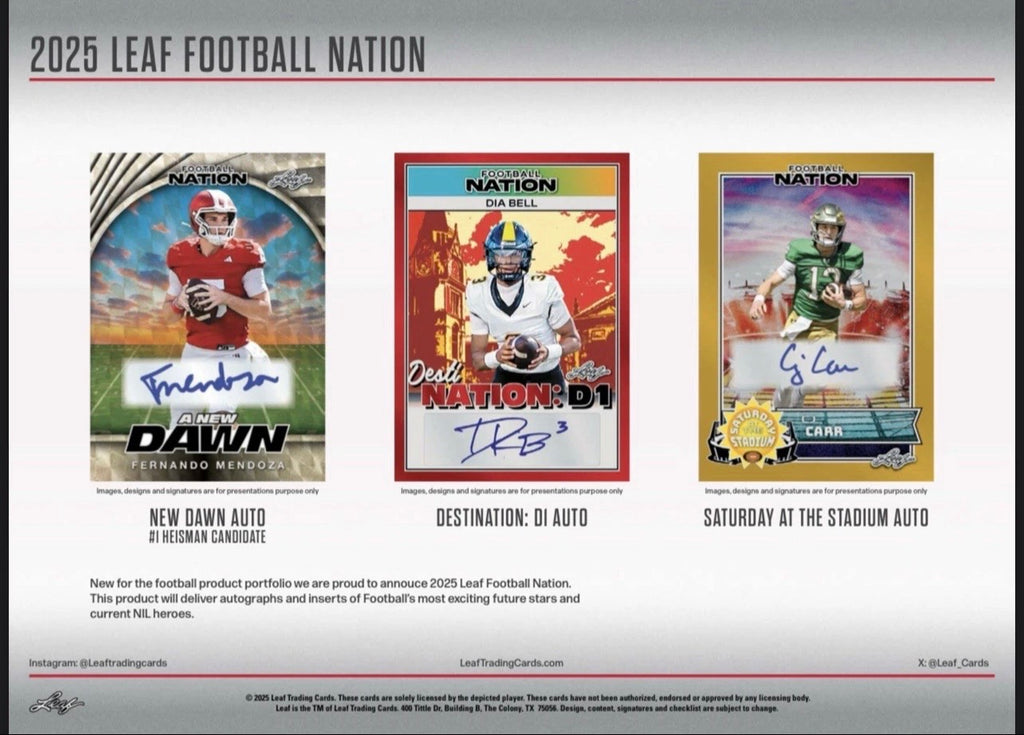 2025 Leaf Football Nation Jumbo Box