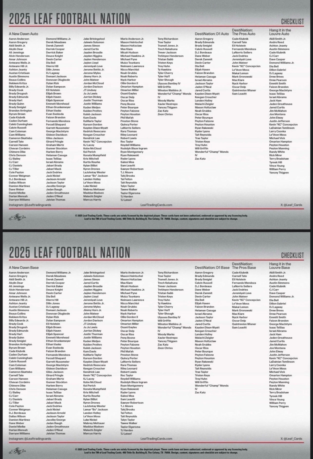2025 Leaf Football Nation Jumbo Box