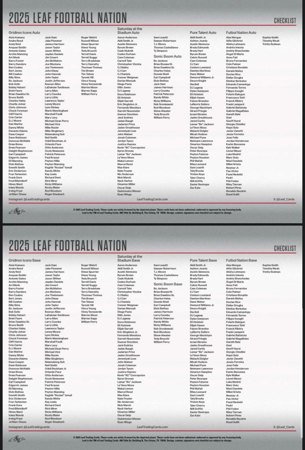2025 Leaf Football Nation Hobby Box