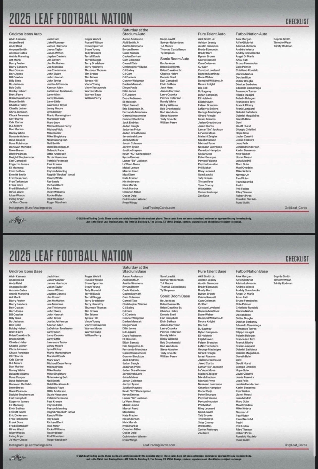 2025 Leaf Football Nation Hobby Box