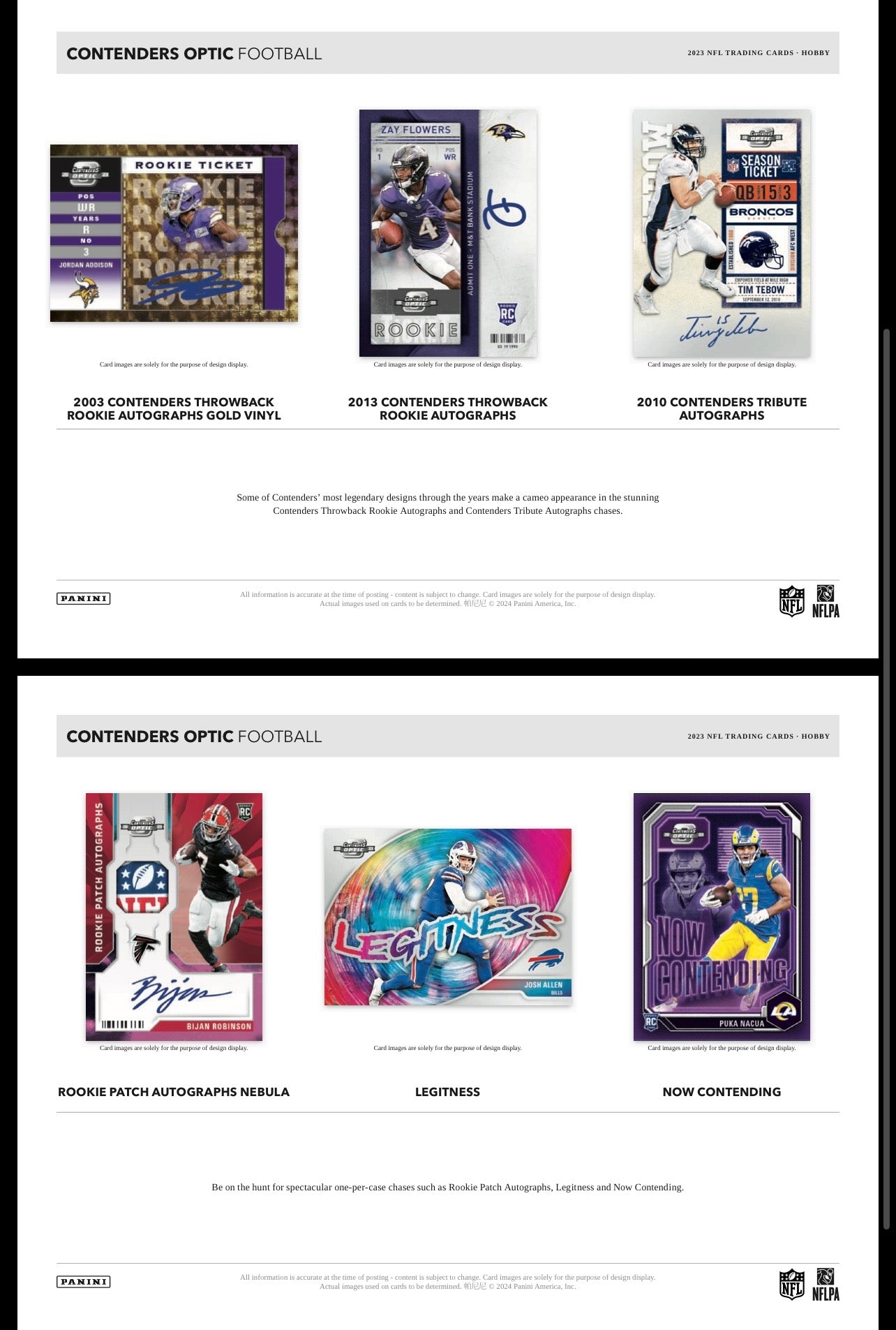 2023 Panini Contenders Optic Football Hobby Box