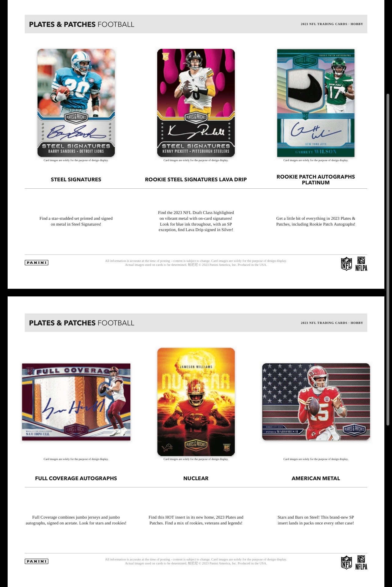 2023 Panini Plates & Patches Football Hobby Box