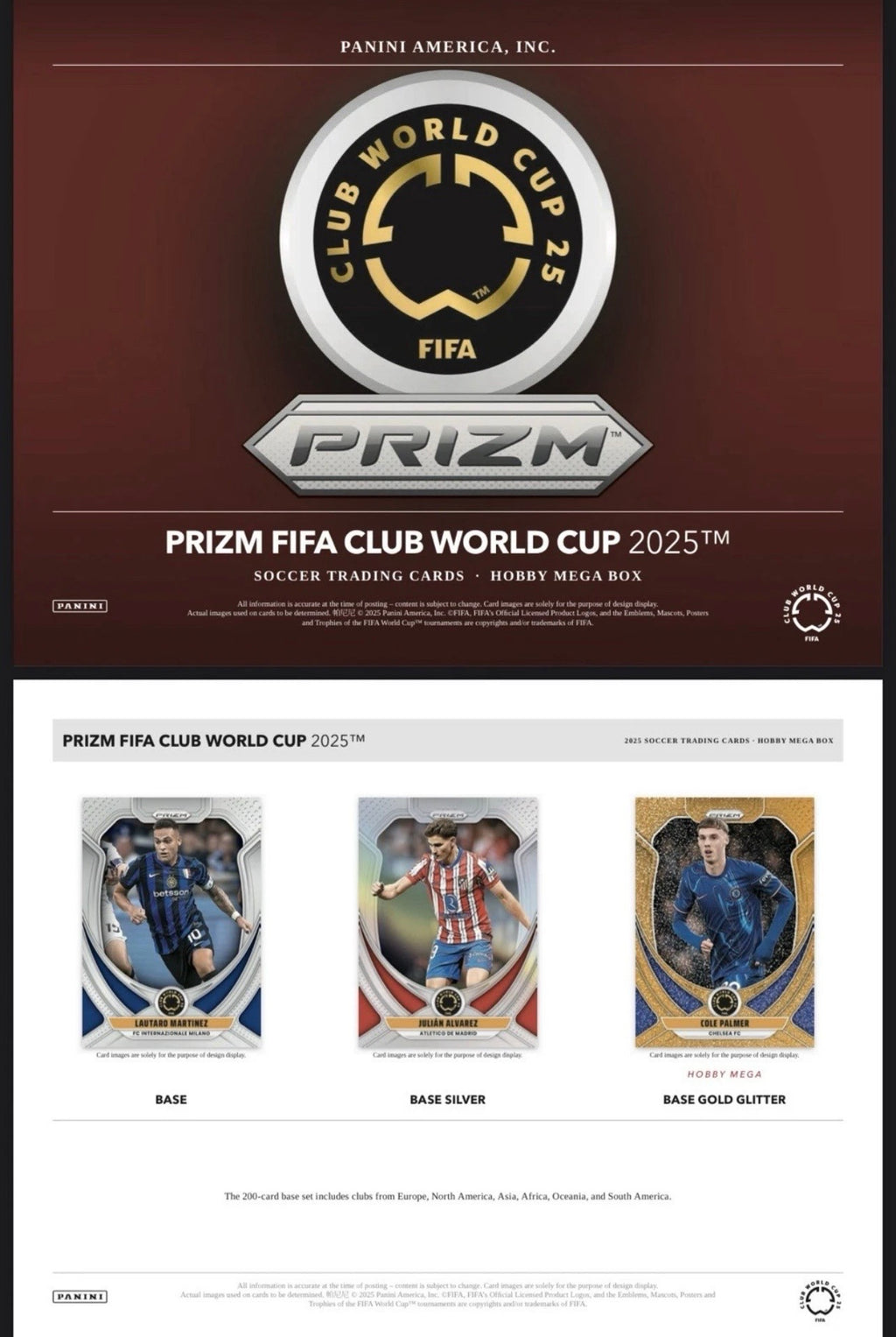 2025 Panini Prizm FIFA Club World Cup Soccer Hobby Mega Box