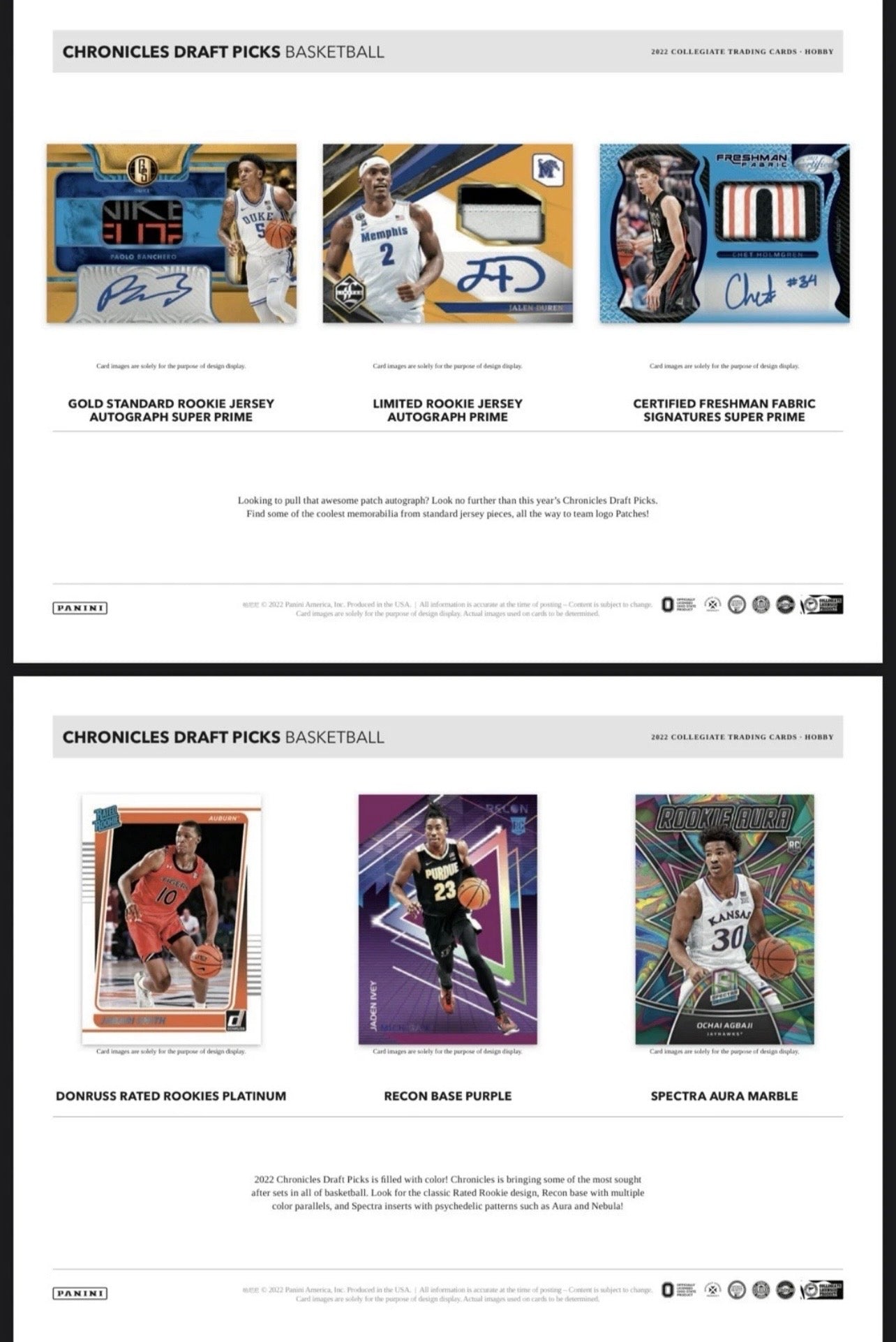 2022 Panini Chronicles Draft Basketball Hobby Box