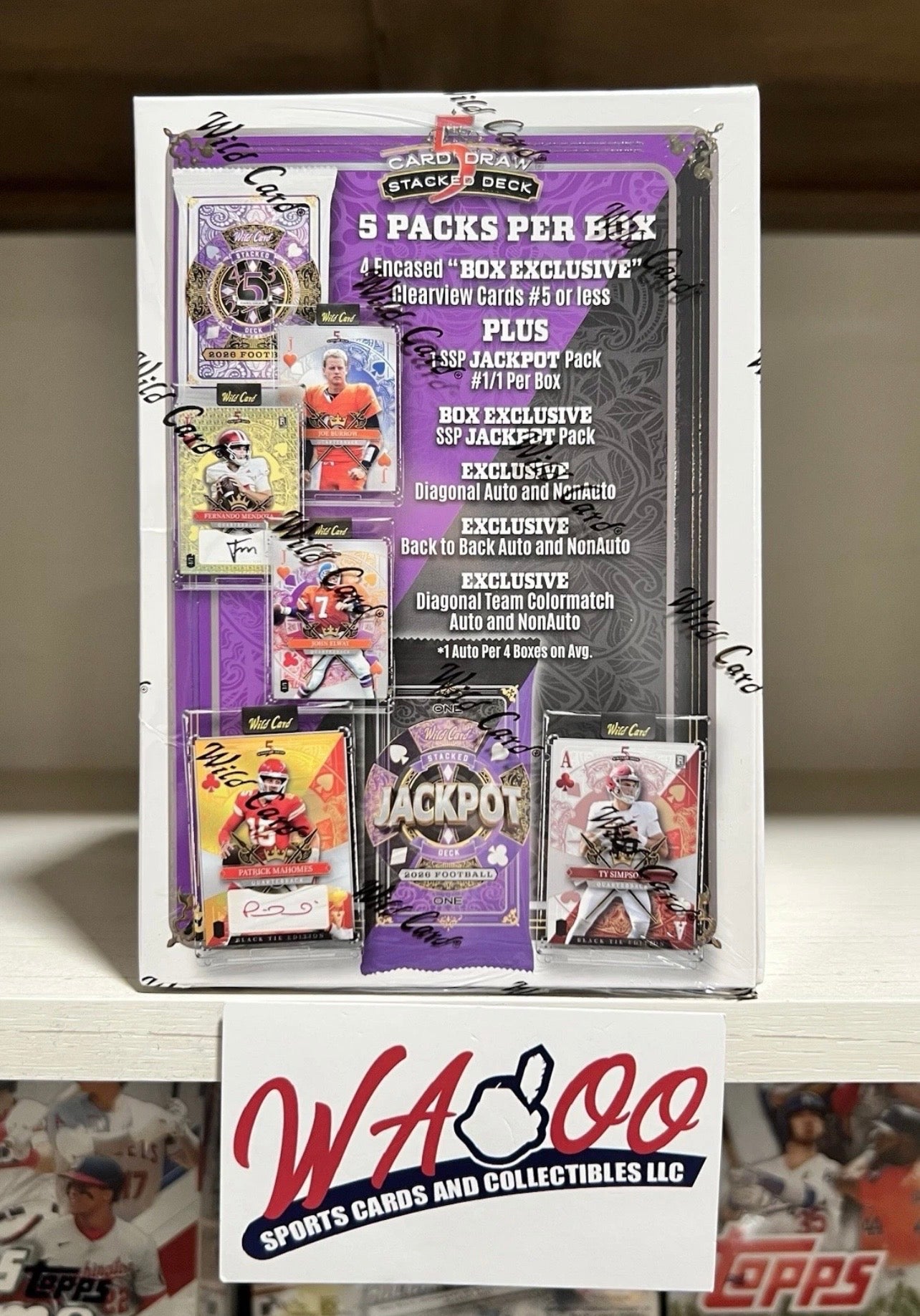2026 Wild Card Five Card Draw Stacked Deck Football Hobby Jumbo Box