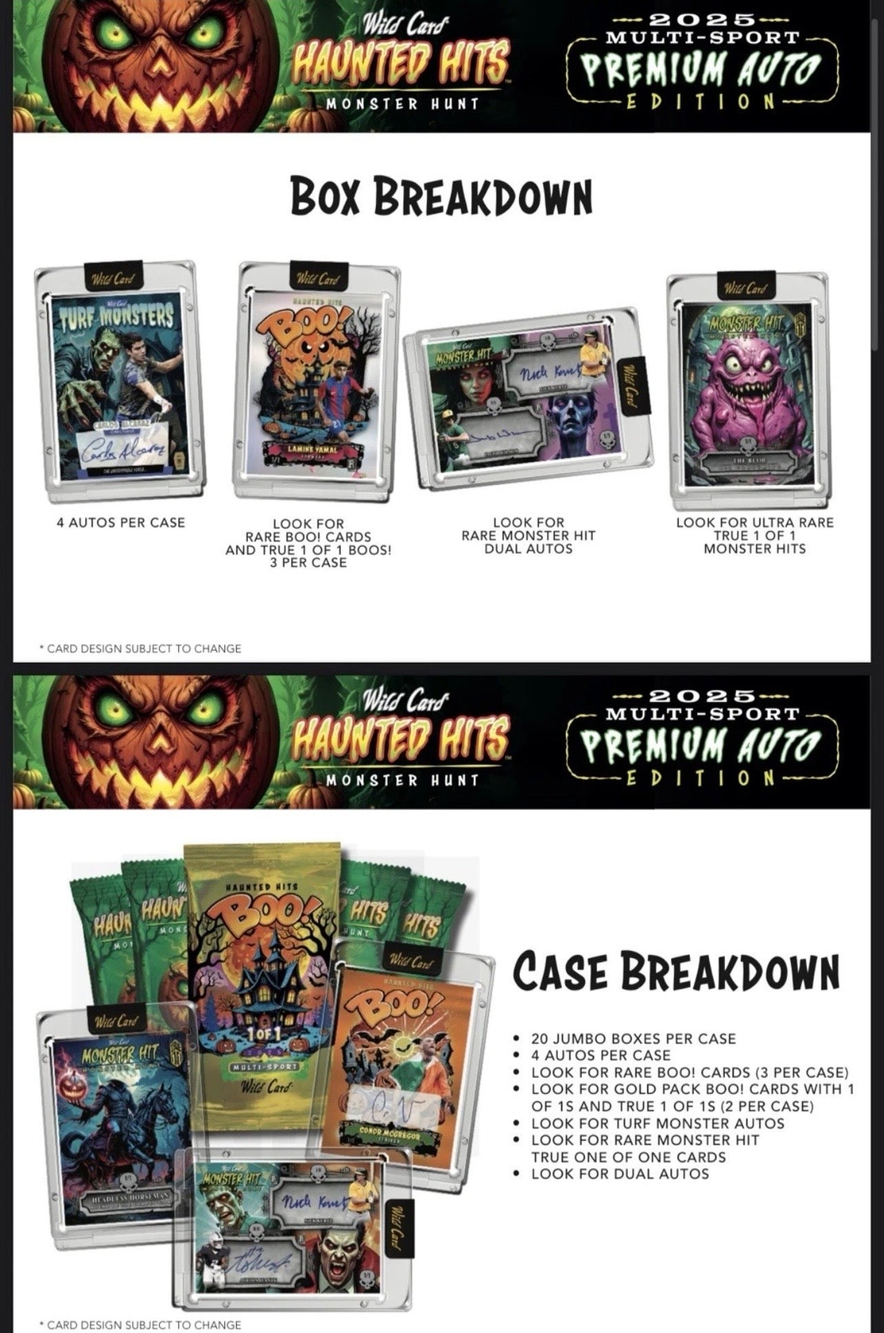 2025 Wild Card Haunted Hits Multi-Sport Premium Auto Edition Jumbo Box