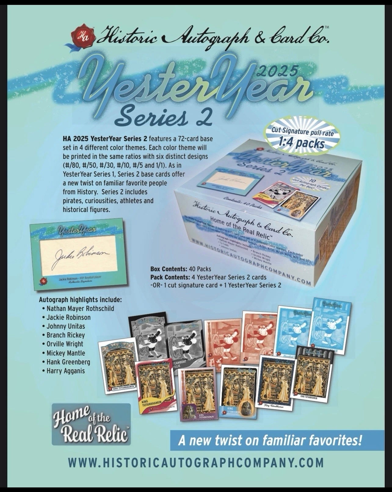 2025 Historic Autographs YesterYear Series 2 Hobby Box