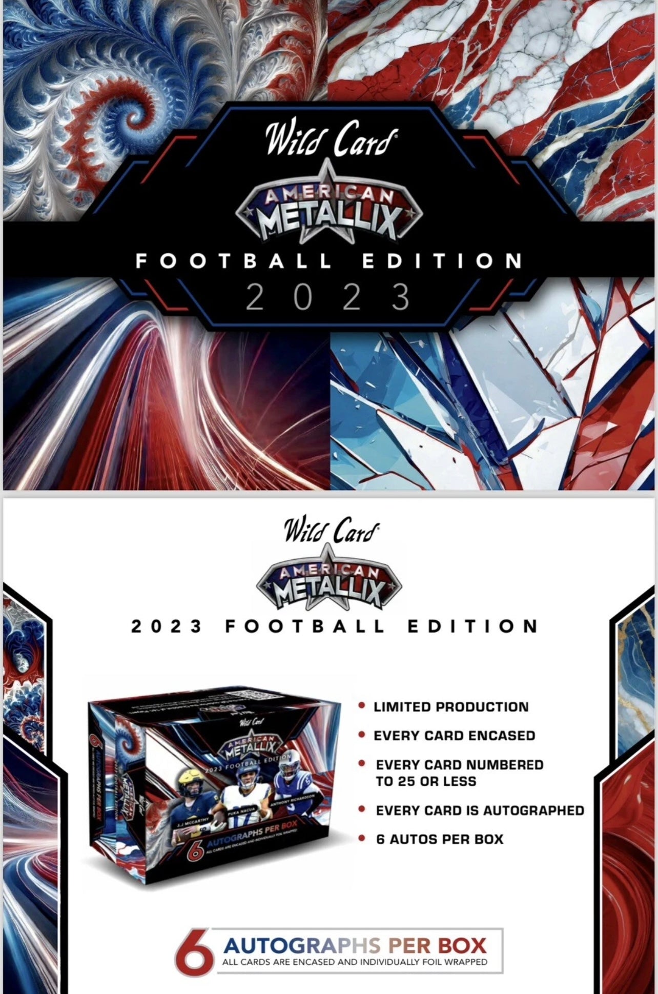 2023 Wild Card American Metallix Football Hobby Box