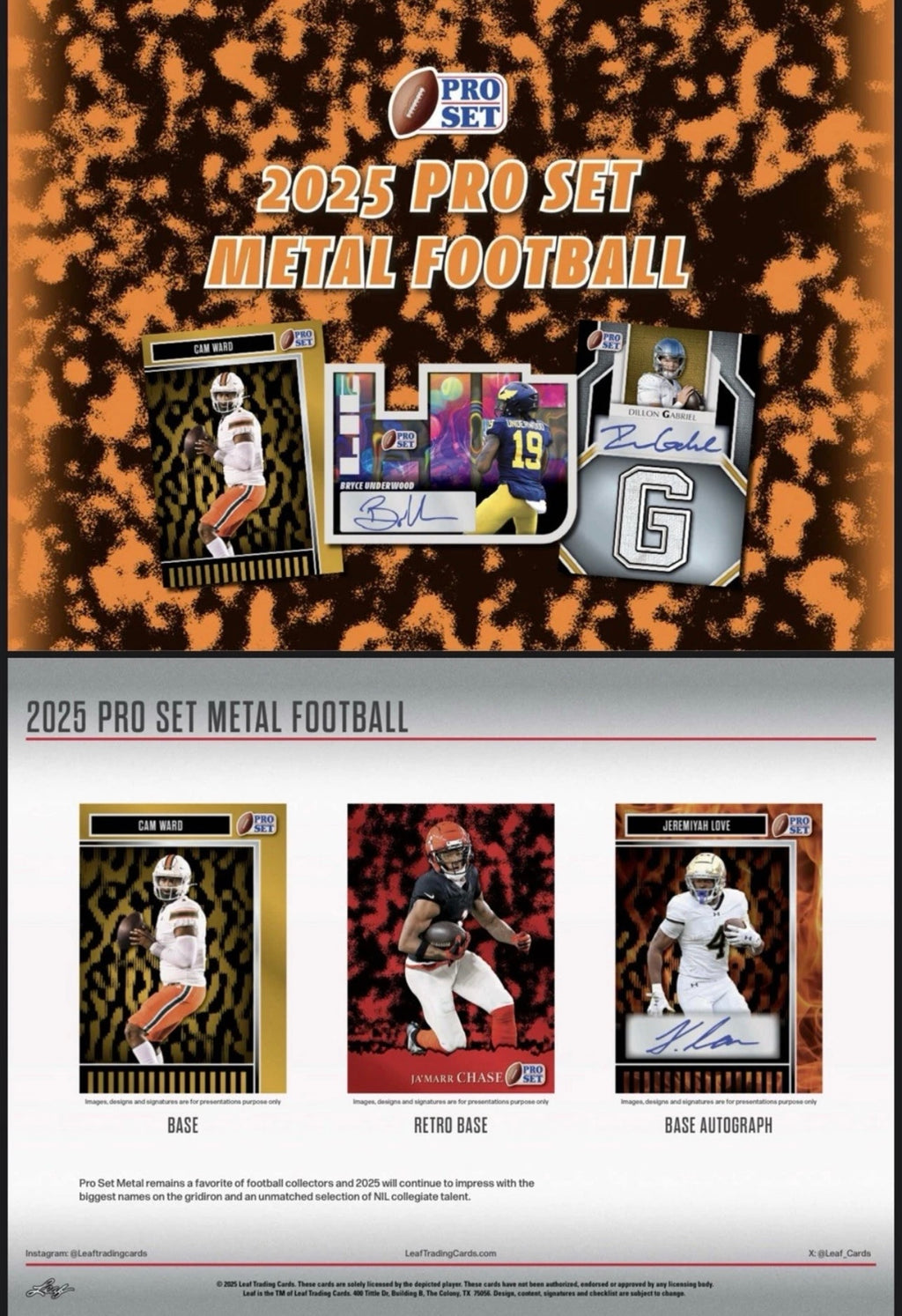 2025 Leaf Pro Set Metal Football Super Box