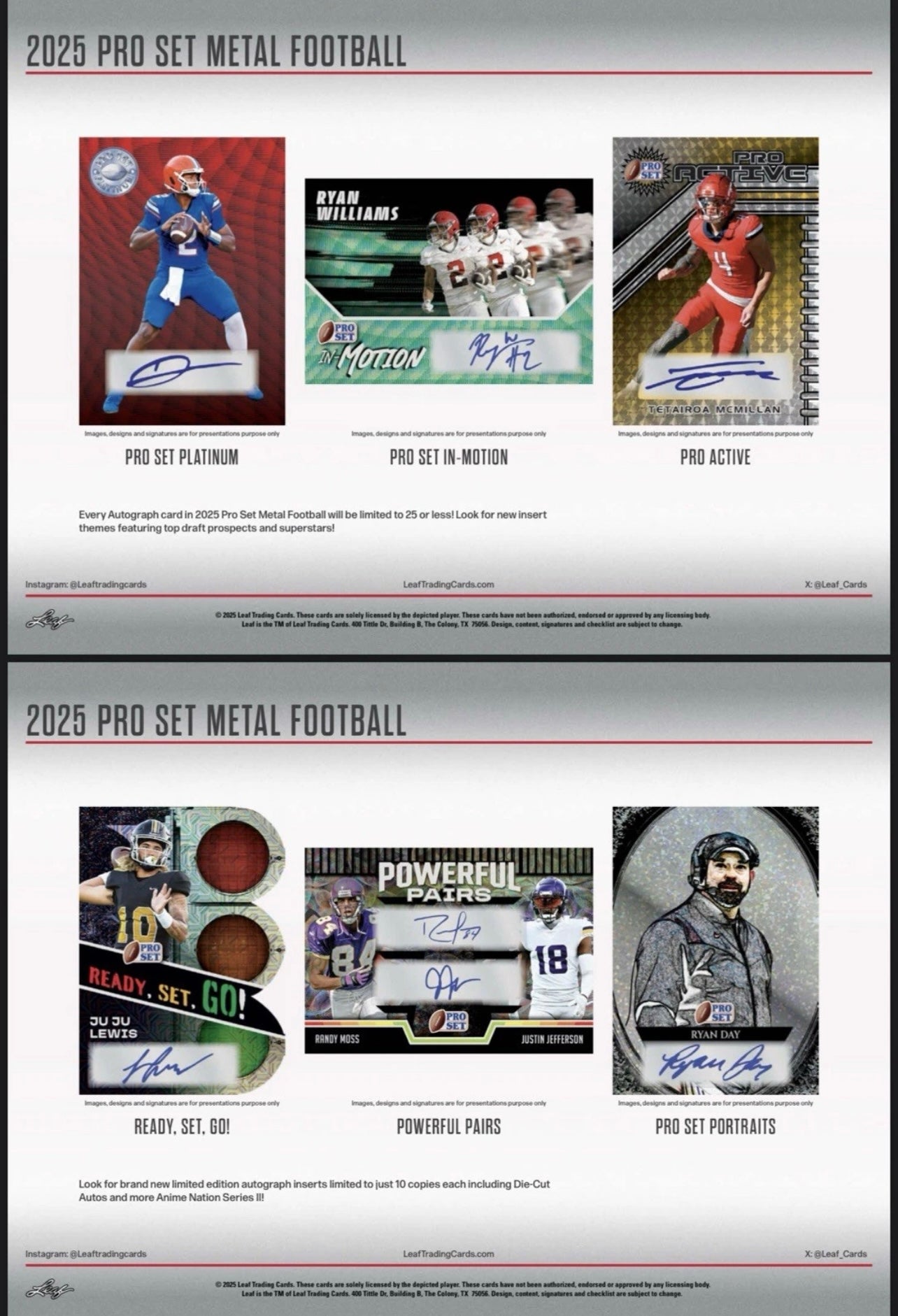 2025 Leaf Pro Set Metal Football Hobby Box