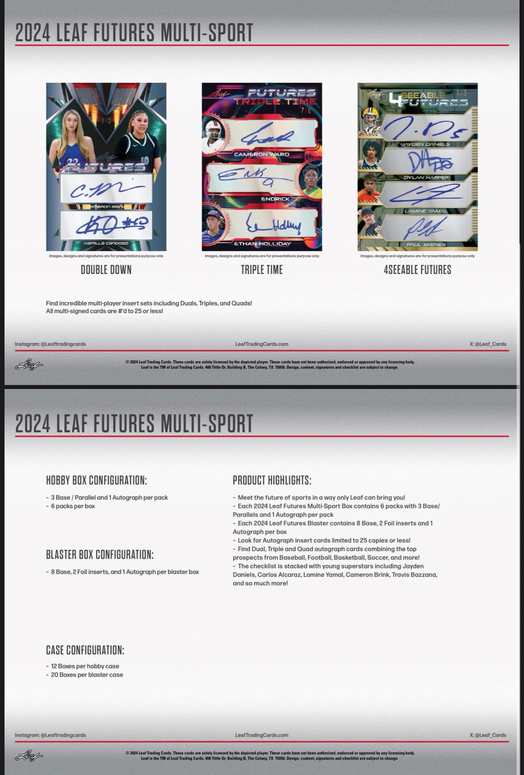 2024 Leaf Futures Multi Sport Hobby Box