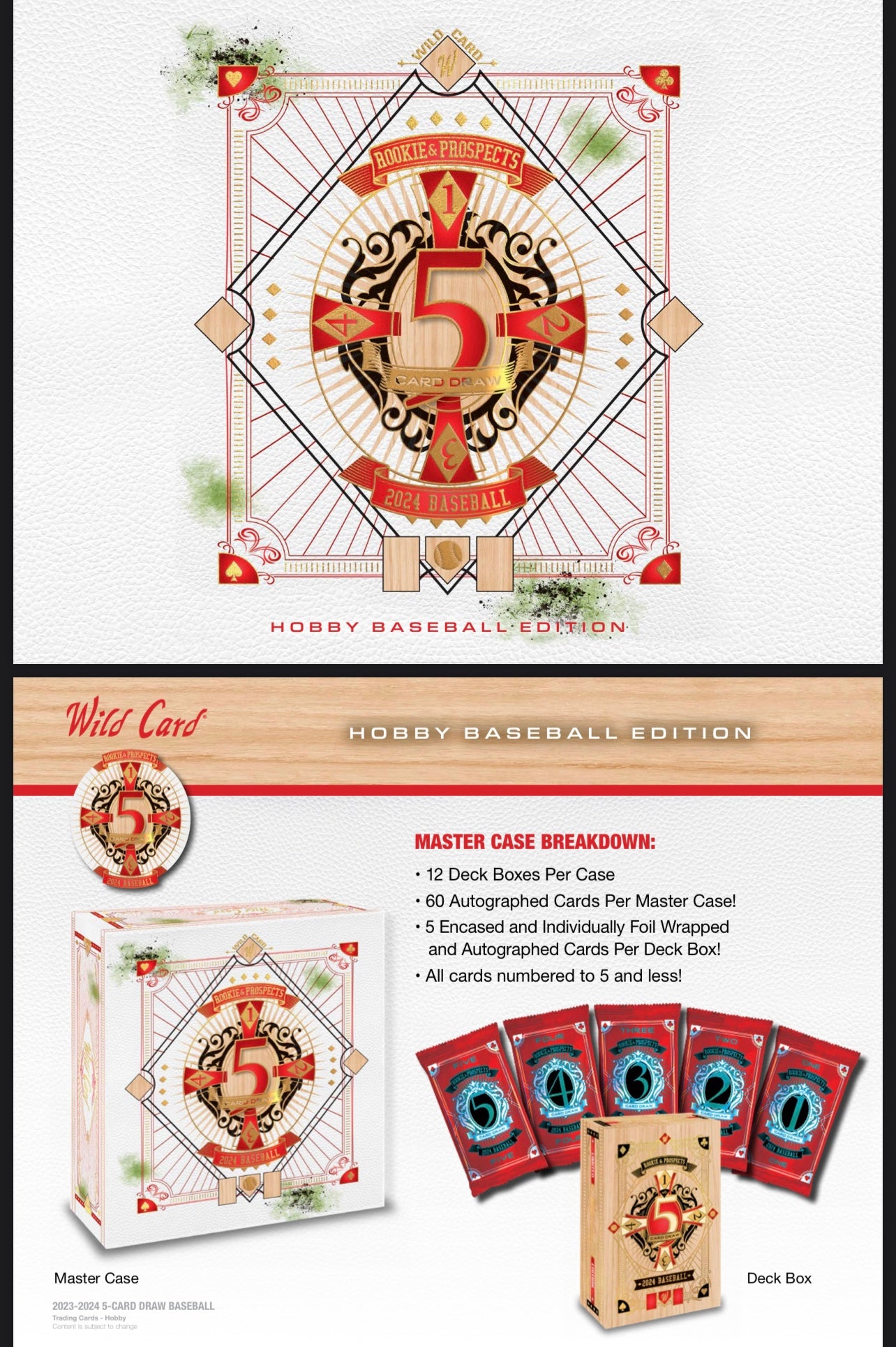 2024 Wild Card Five Card Draw Baseball Hobby Box