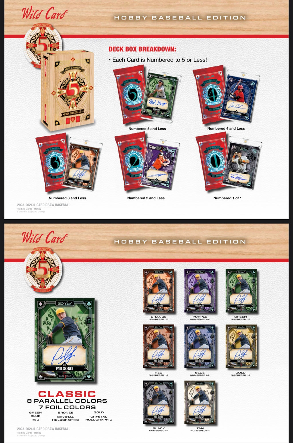 2024 Wild Card Five Card Draw Baseball Hobby Box