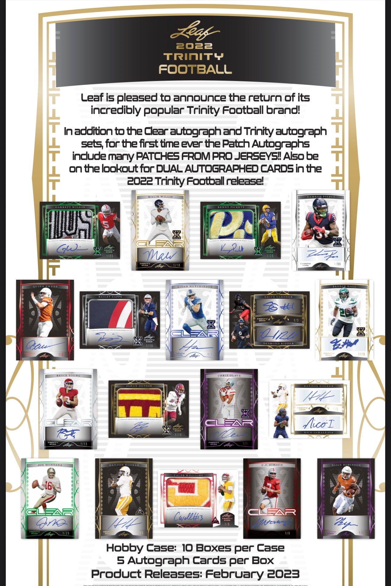 2022 Leaf Trinity Football Hobby Box