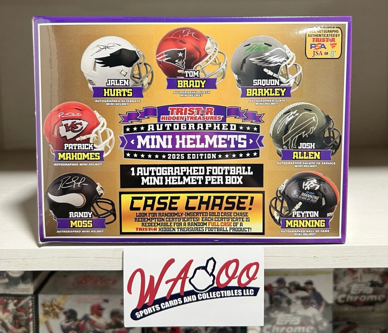 2025 Tristar Hidden Treasures Autographed Football Mini Helmet 2025 Edition Box