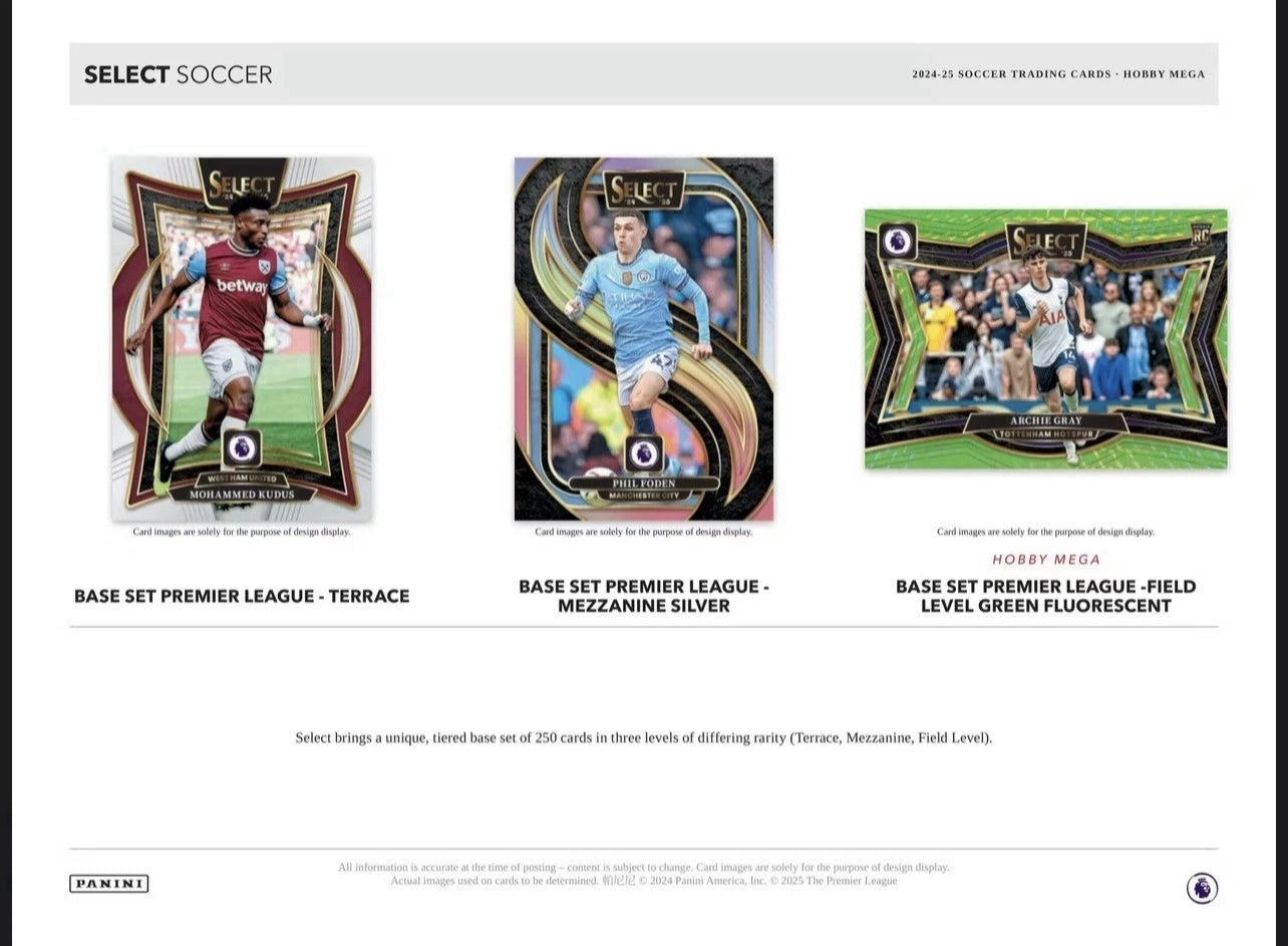 2024/25 Panini Select Premier League EPL Soccer Hobby Mega Box