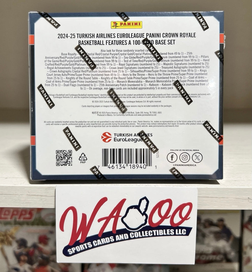 2024/25 Panini Turkish Airlines Euroleague Crown Royale Basketball Hobby Box