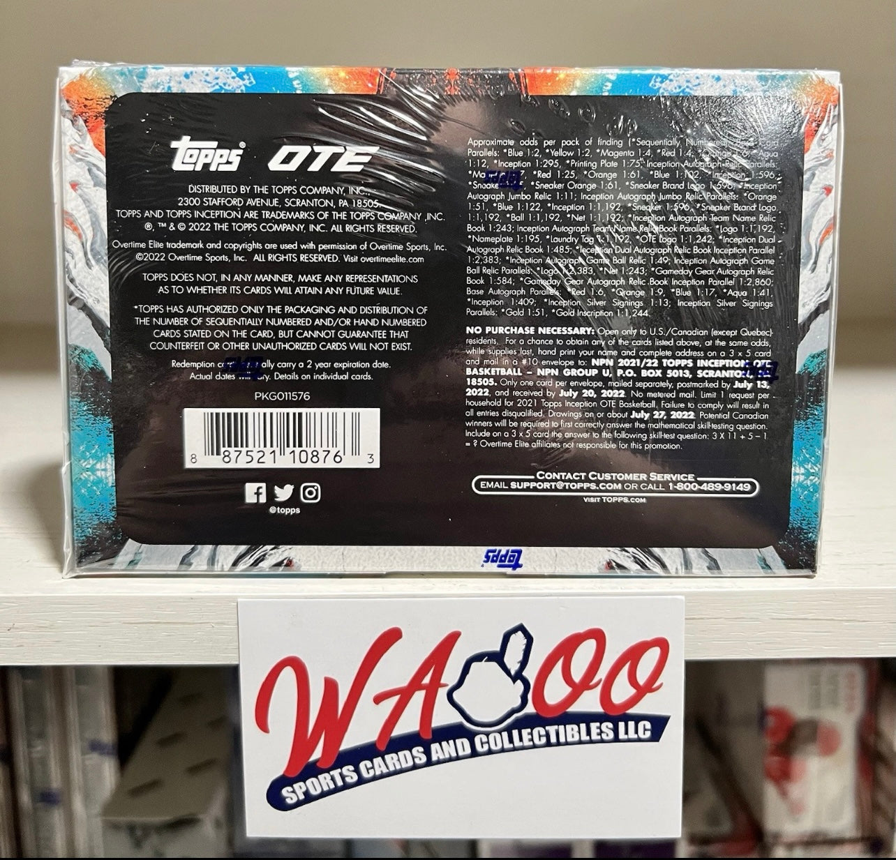 2021/22 Topps Inception Overtime Elite OTE Basketball Hobby Box