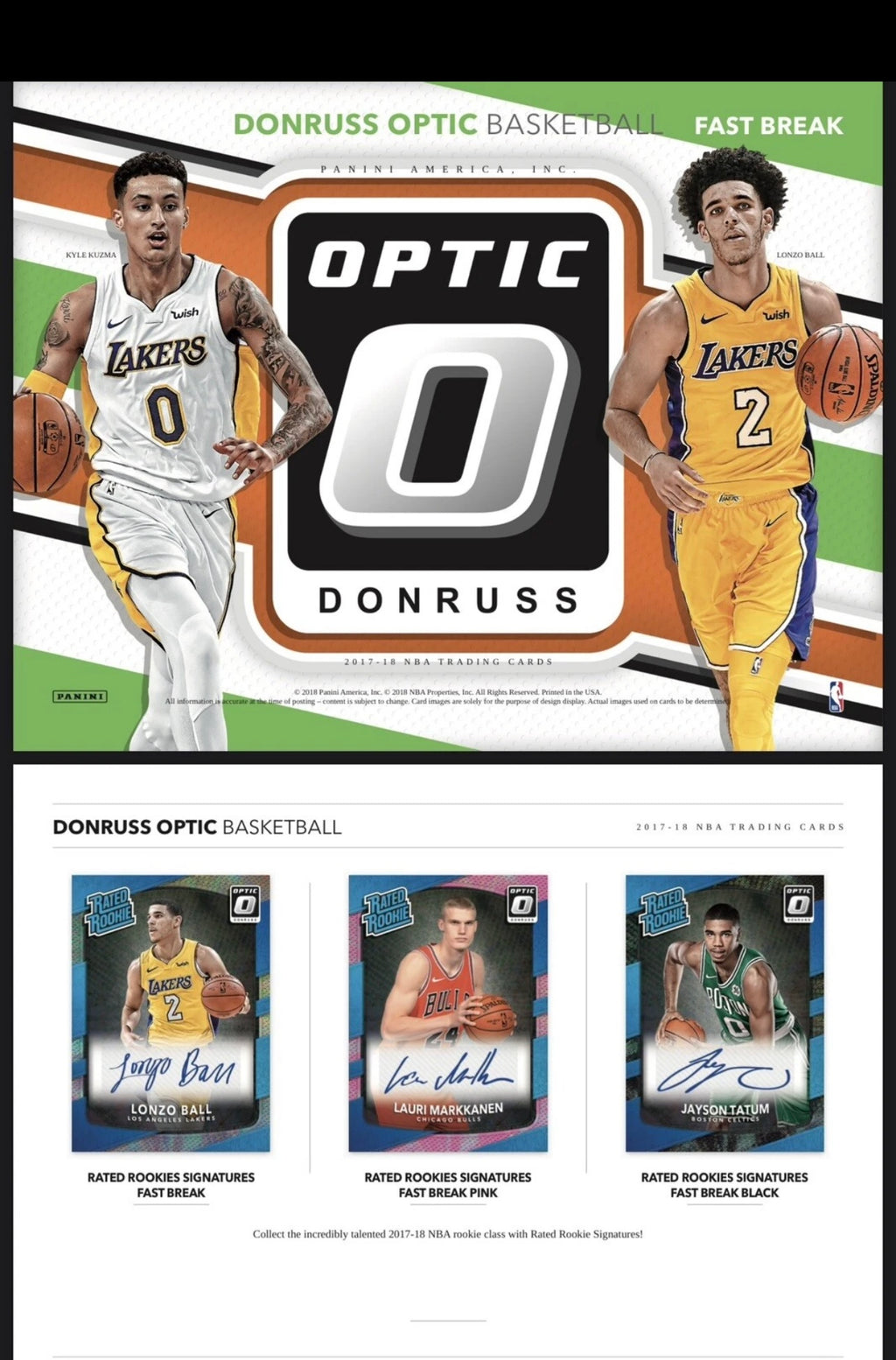 2017/18 Panini Donruss Optic Basketball Fast Break Box