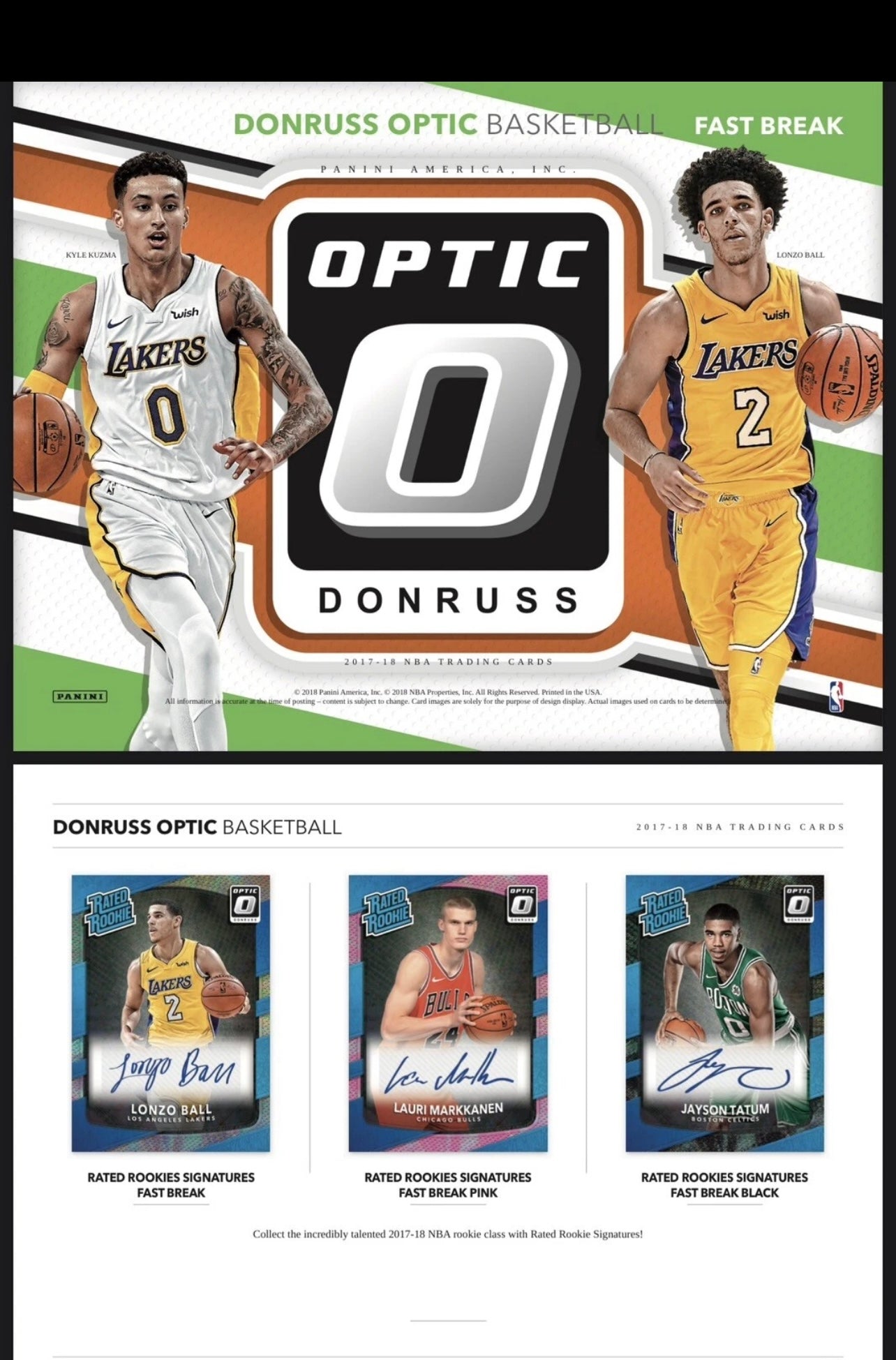 2017/18 Panini Donruss Optic Basketball Fast Break Box