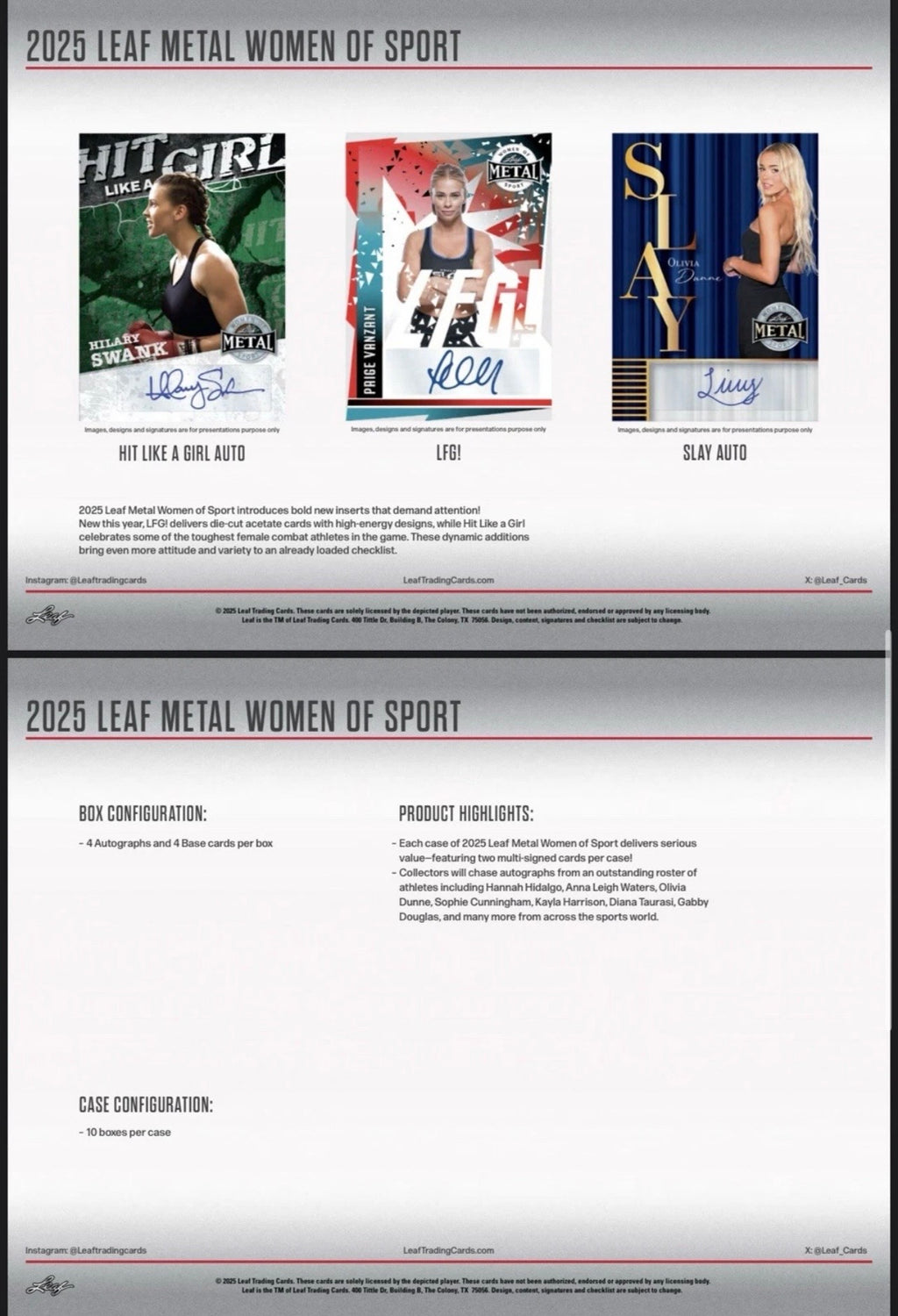 2025 Leaf Metal Women of Sport Box