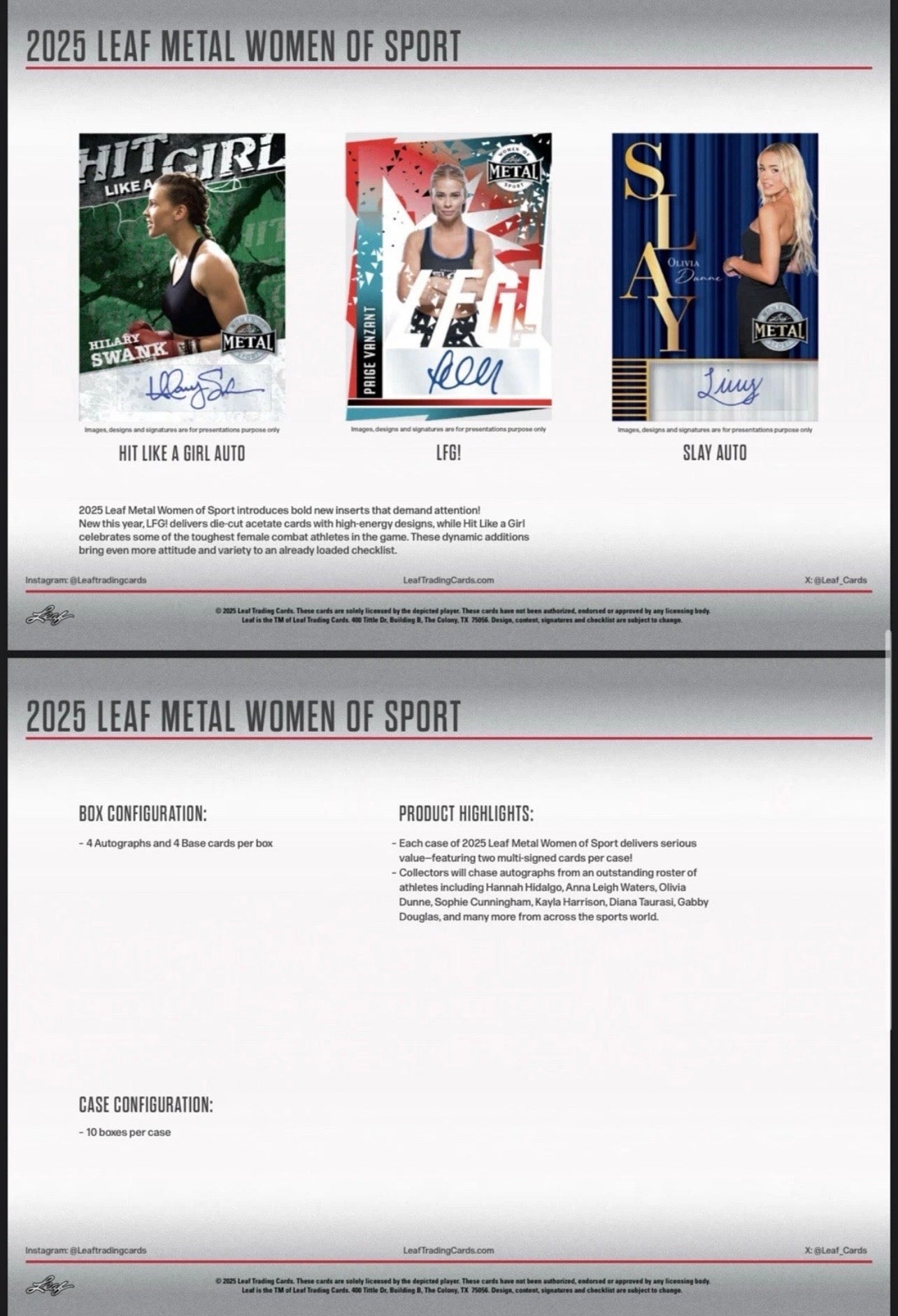 2025 Leaf Metal Women of Sport Box