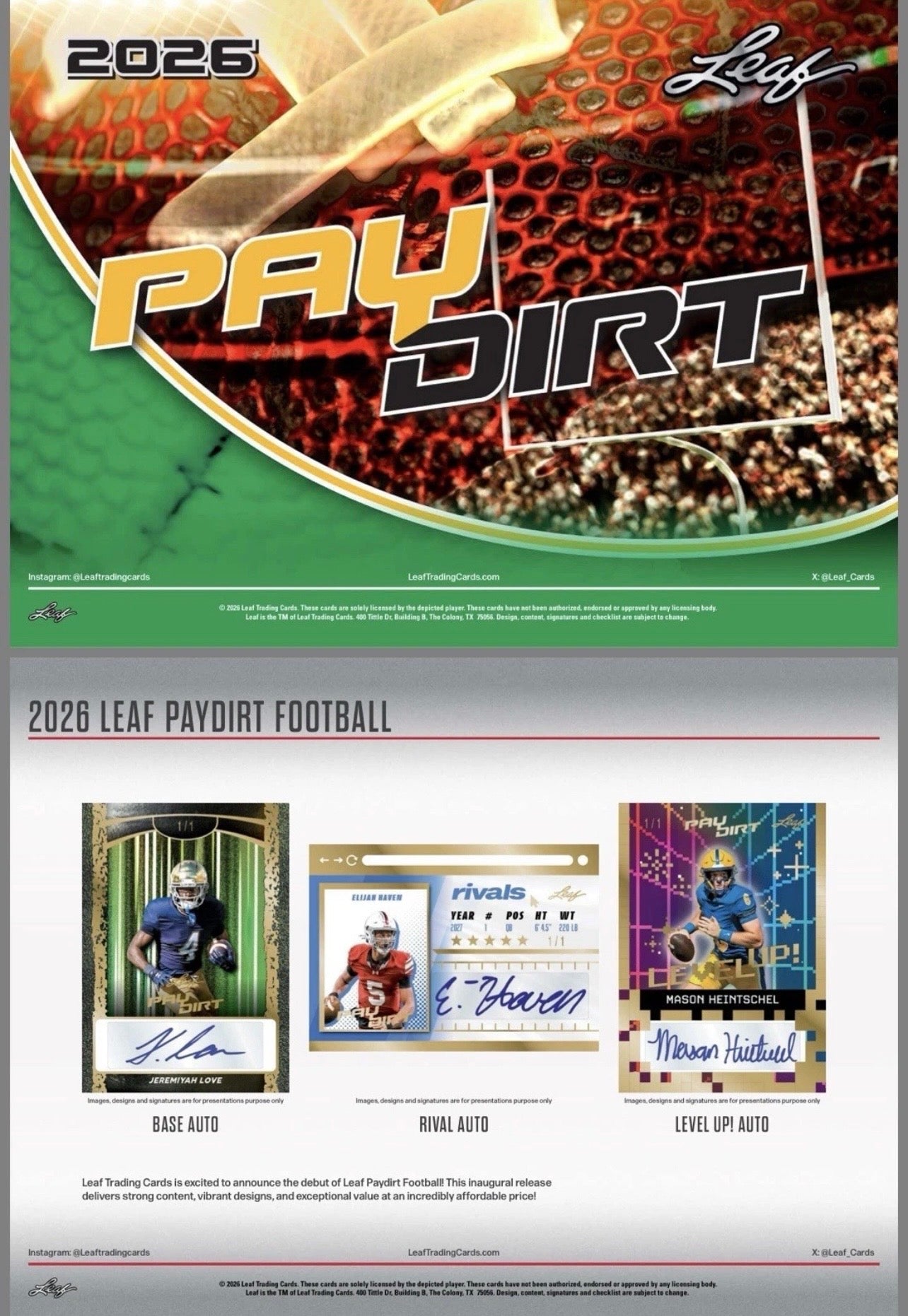 2026 Leaf Paydirt Football Jumbo Box