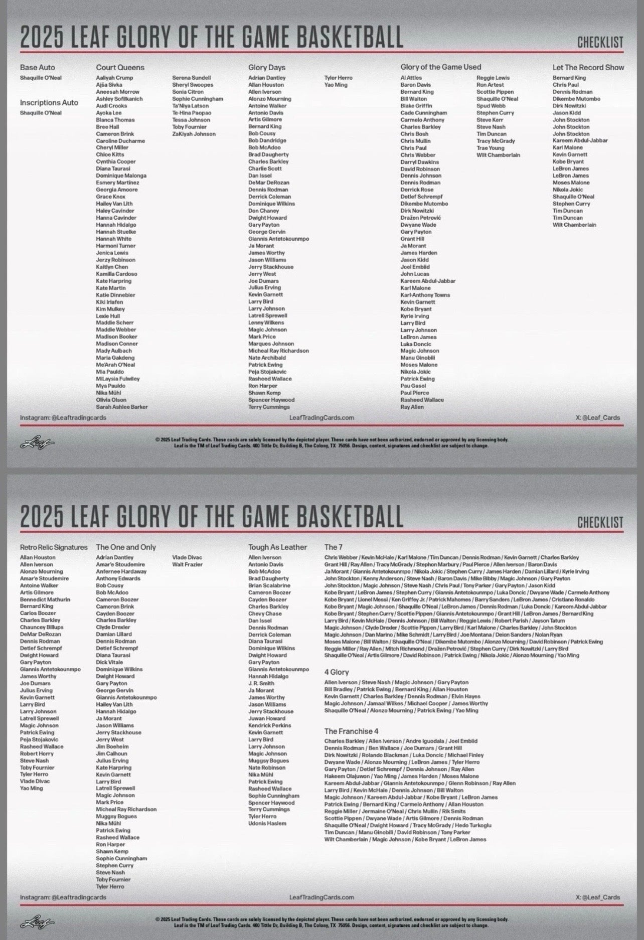 2025 Leaf Glory of the Game Basketball Hobby Box
