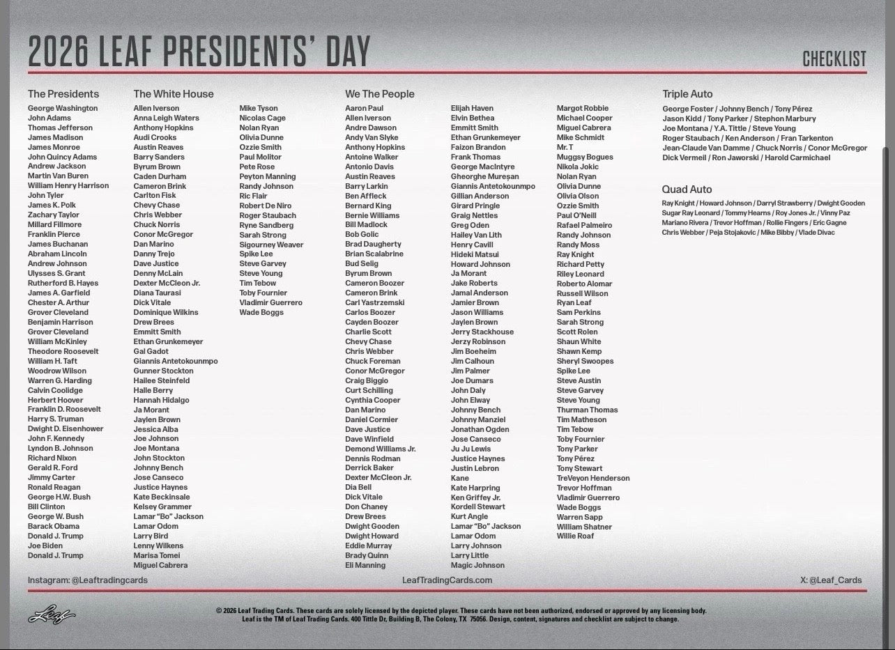 2026 Leaf Presidents' Day Box